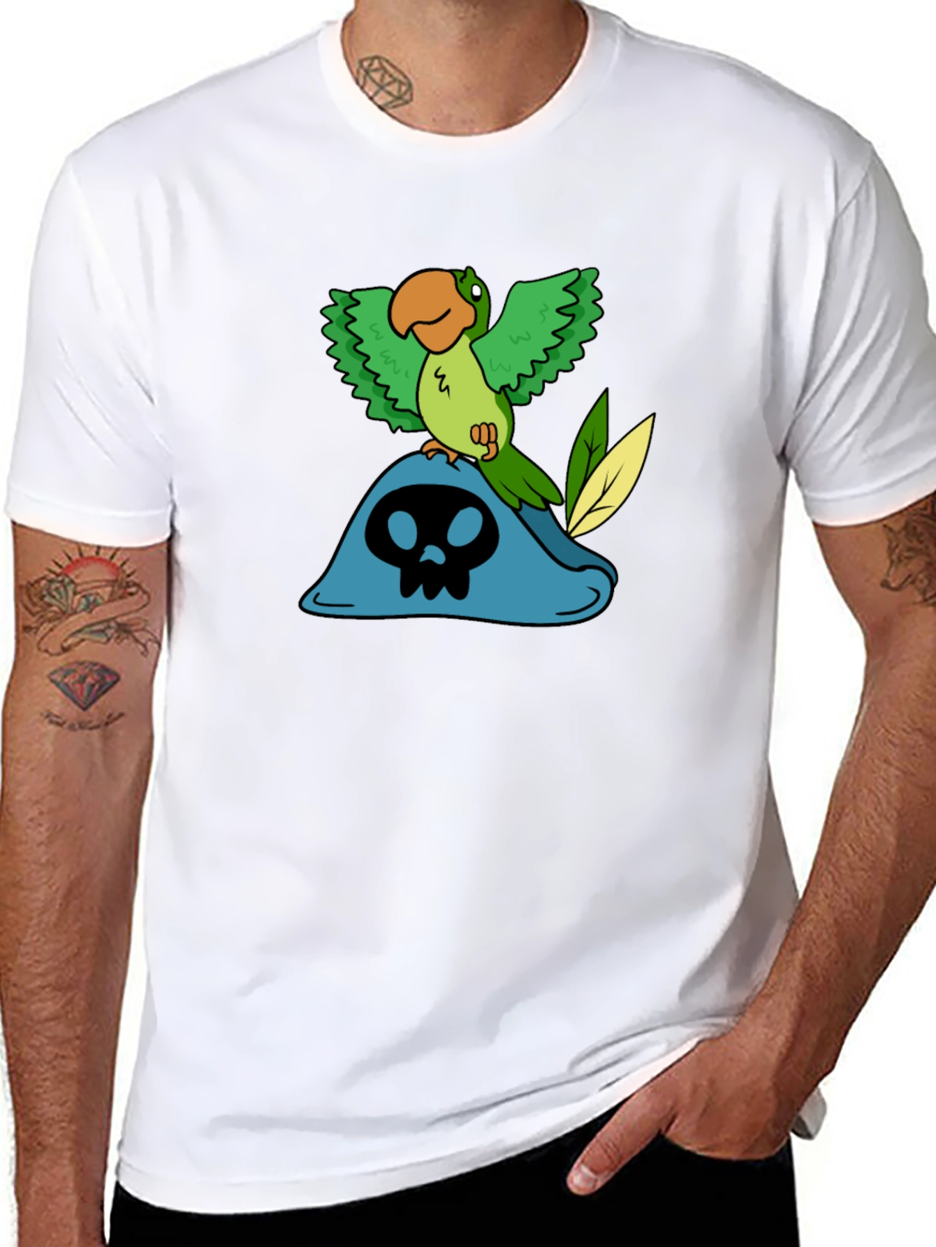 Pirate Parrot T-Shirt - Black Cotton Tee