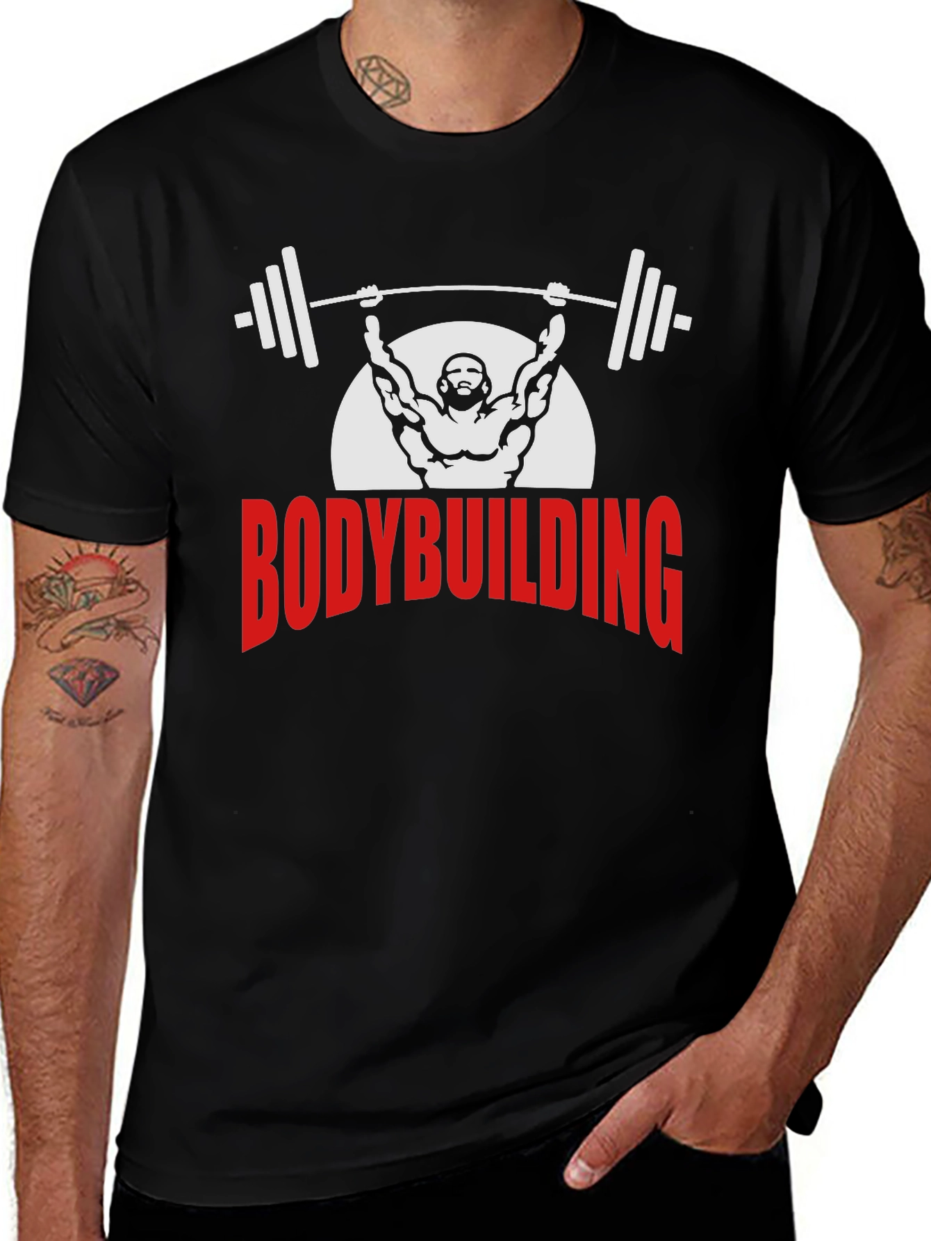 Bodybuilding Graphic Tee - Black