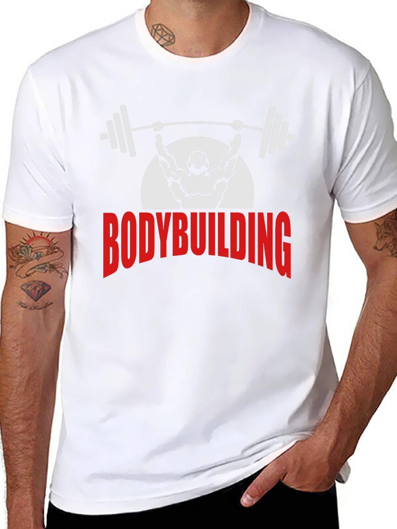 Bodybuilding Graphic Tee - Black