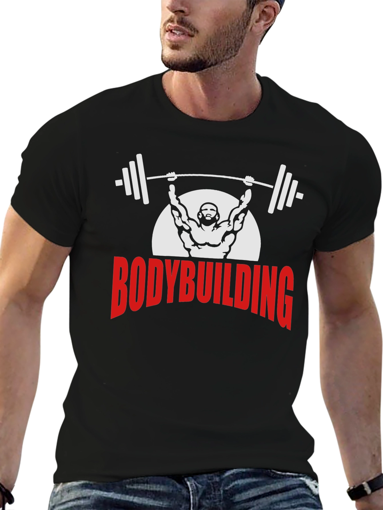 Bodybuilding Graphic Tee - Black
