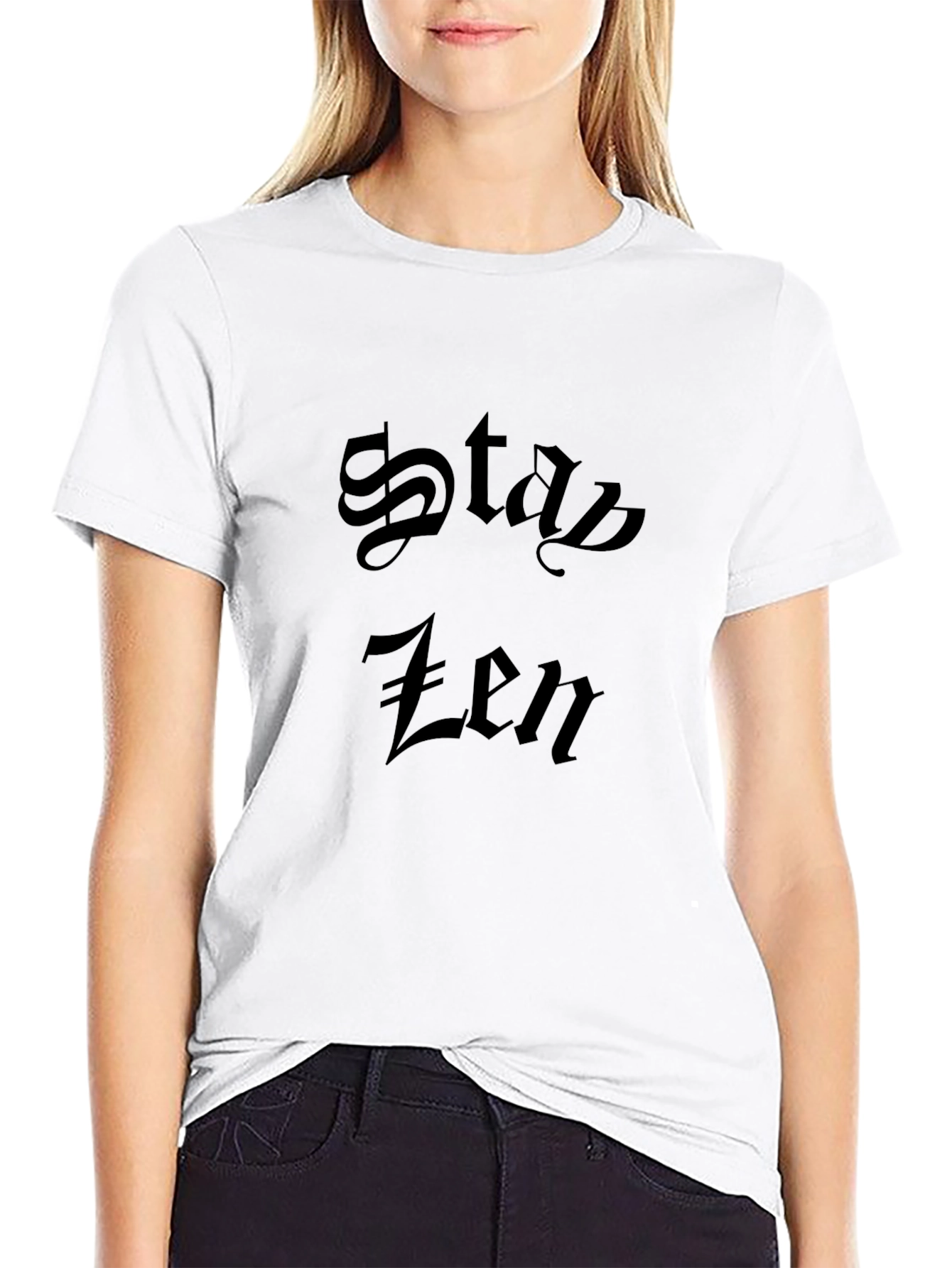 Stay Zen Black Graphic Tee - Relaxed Fit