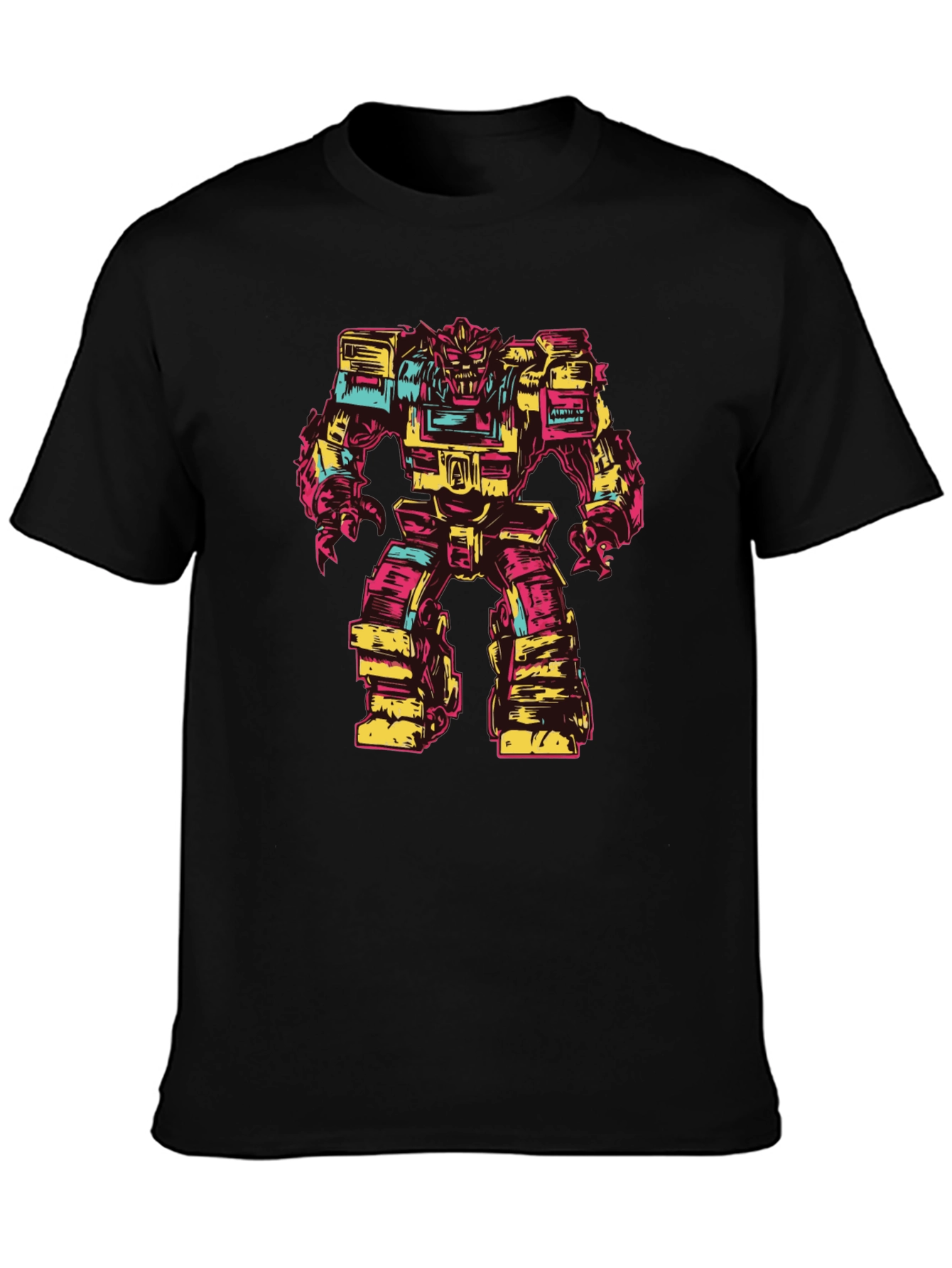 Retro Robot Graphic Tee - Bold Black T-Shirt