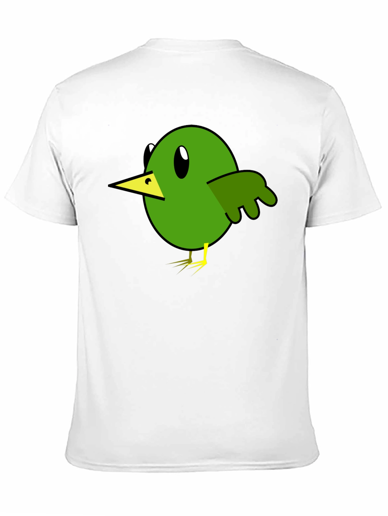 Cartoon Bird Graphic Tee - Black Cotton T-Shirt