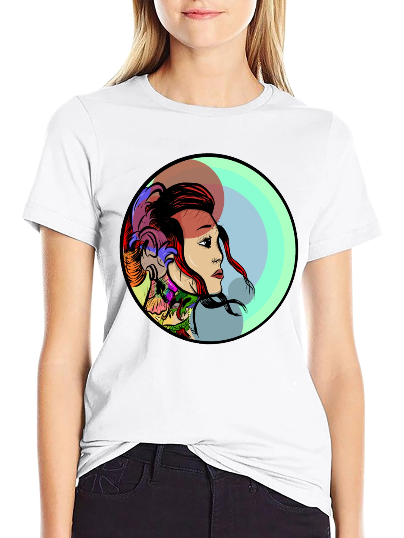 Edgy Tattoo Art Graphic Black T-Shirt for Men