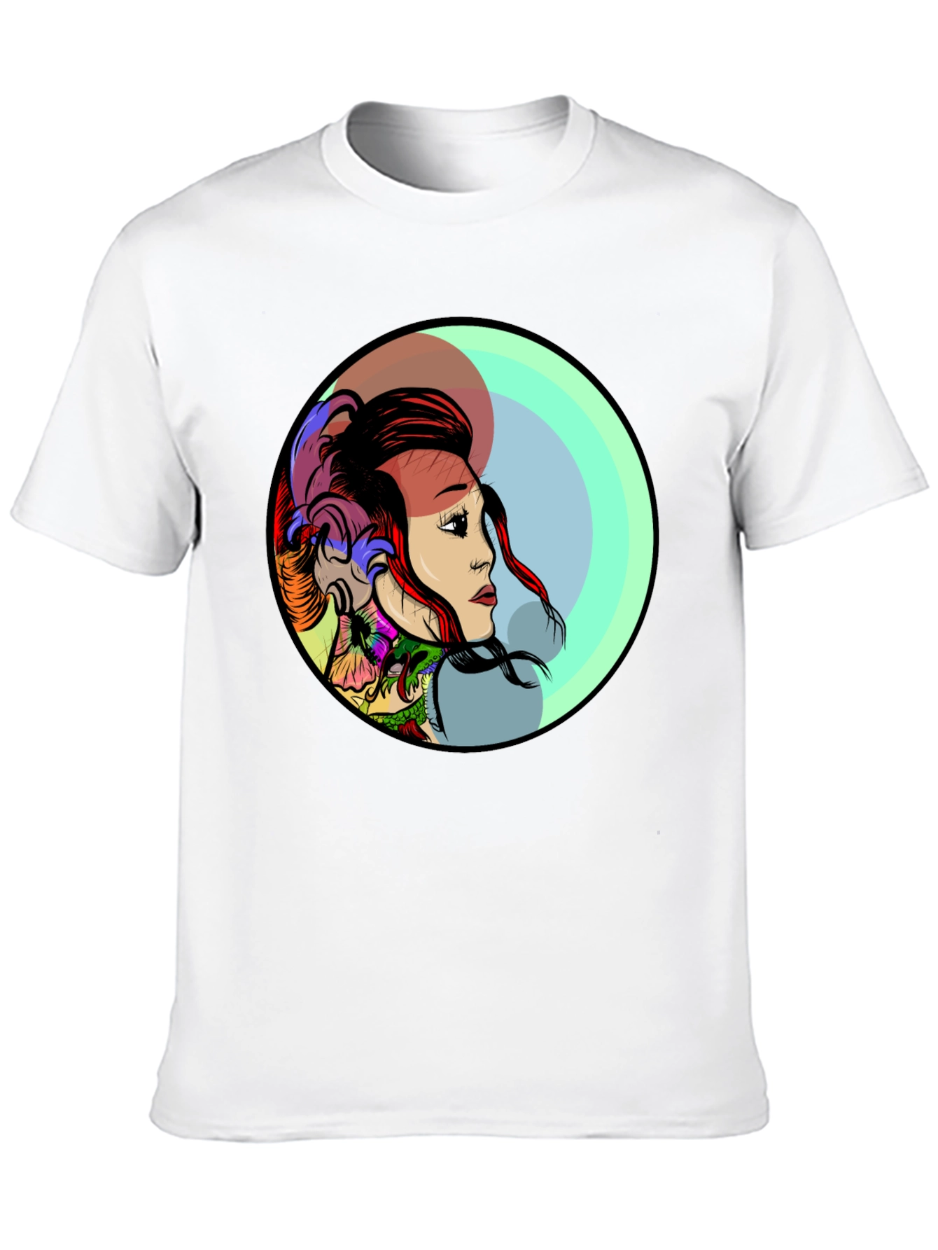 Edgy Tattoo Art Graphic Black T-Shirt for Men