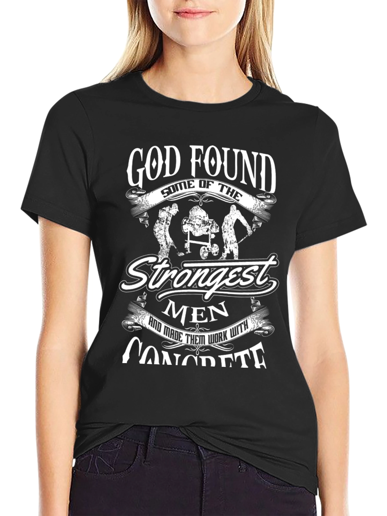 God Found Strongest Men Concrete T-Shirt