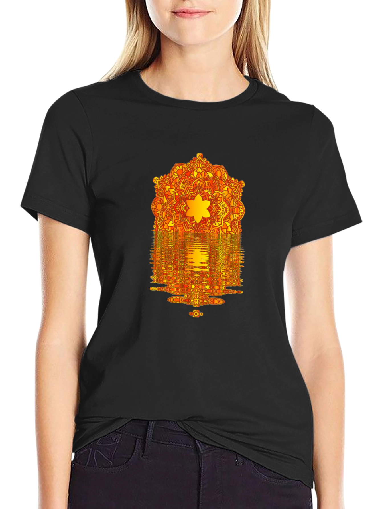 Mandala Reflection Graphic T-Shirt
