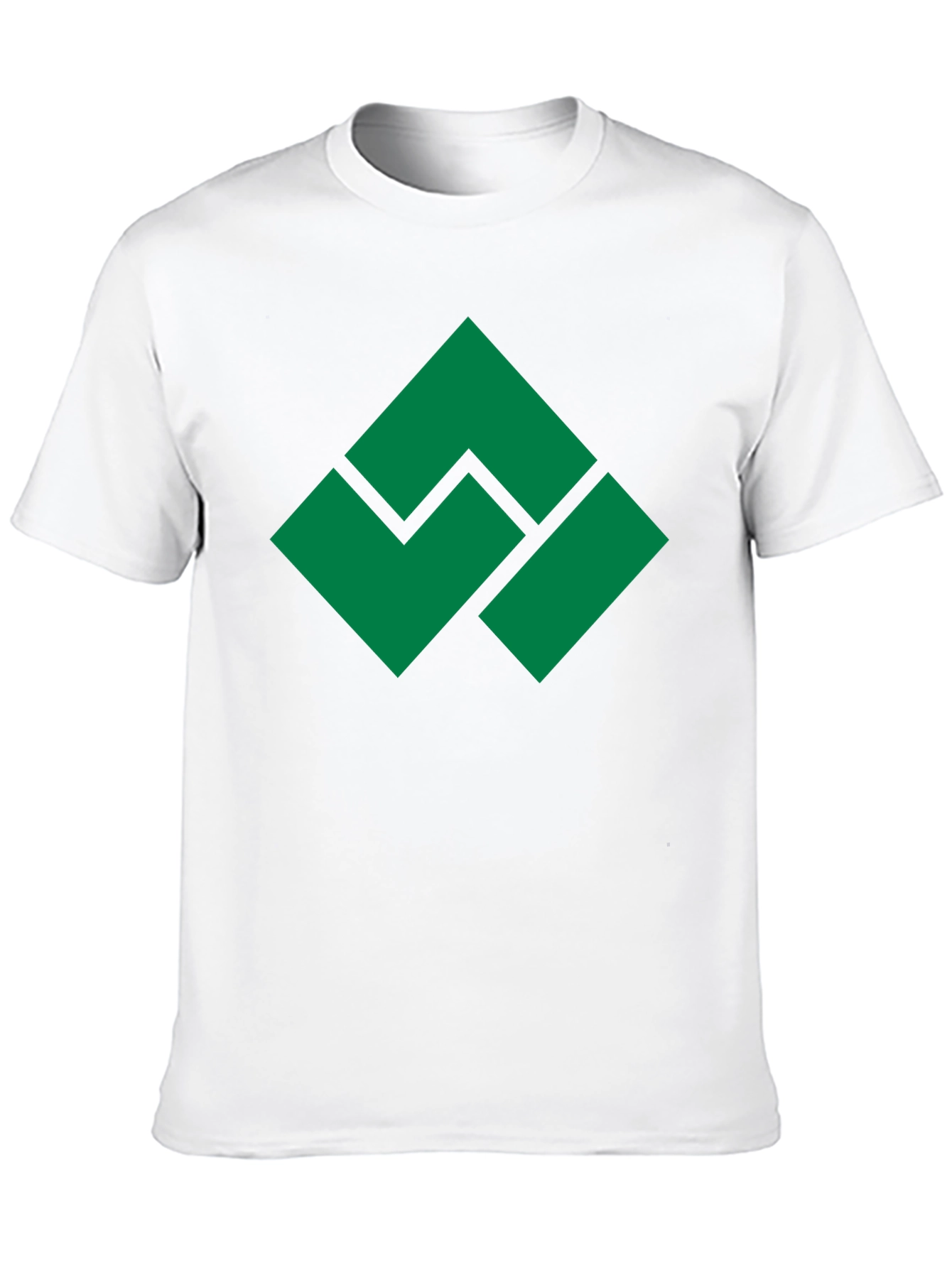 Geometric Green Logo Black T-Shirt