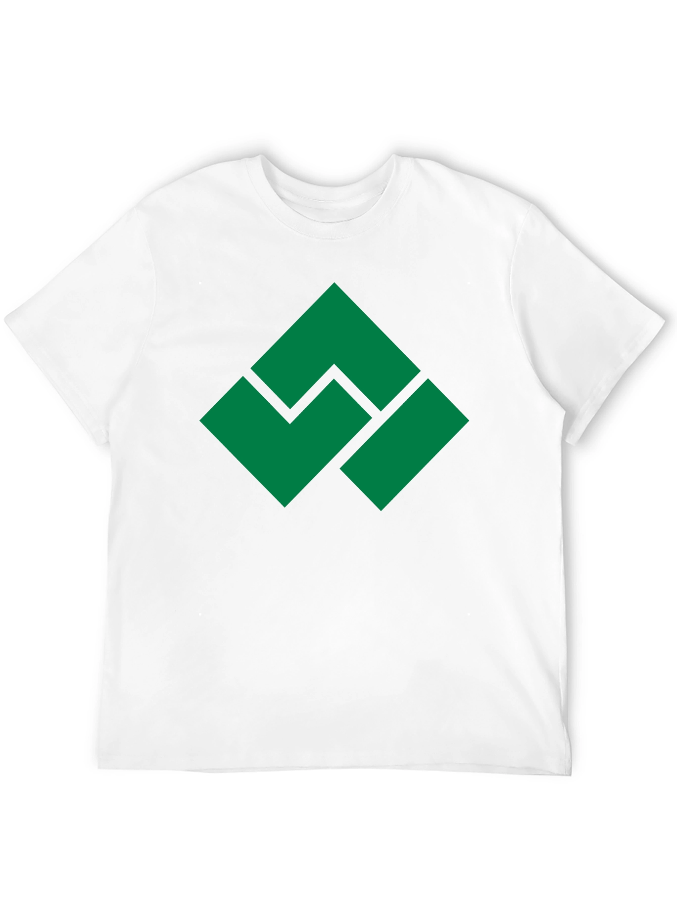 Geometric Green Logo Black T-Shirt