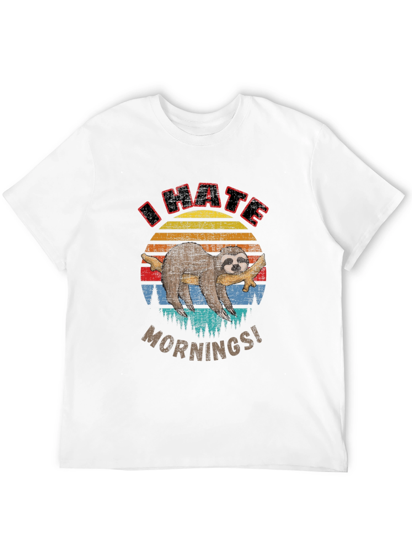 I Hate Mornings Sloth Graphic Tee