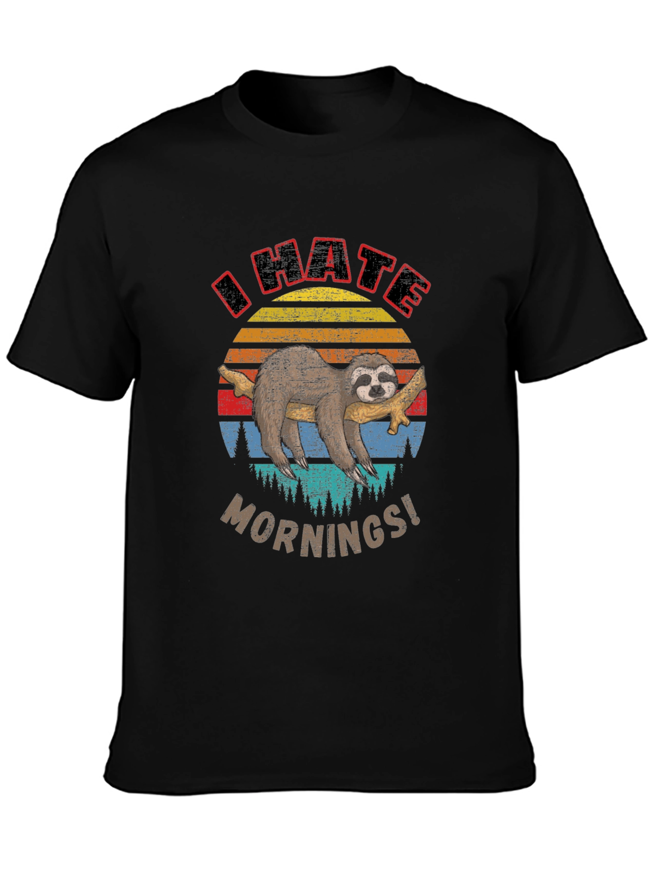 I Hate Mornings Sloth Graphic Tee