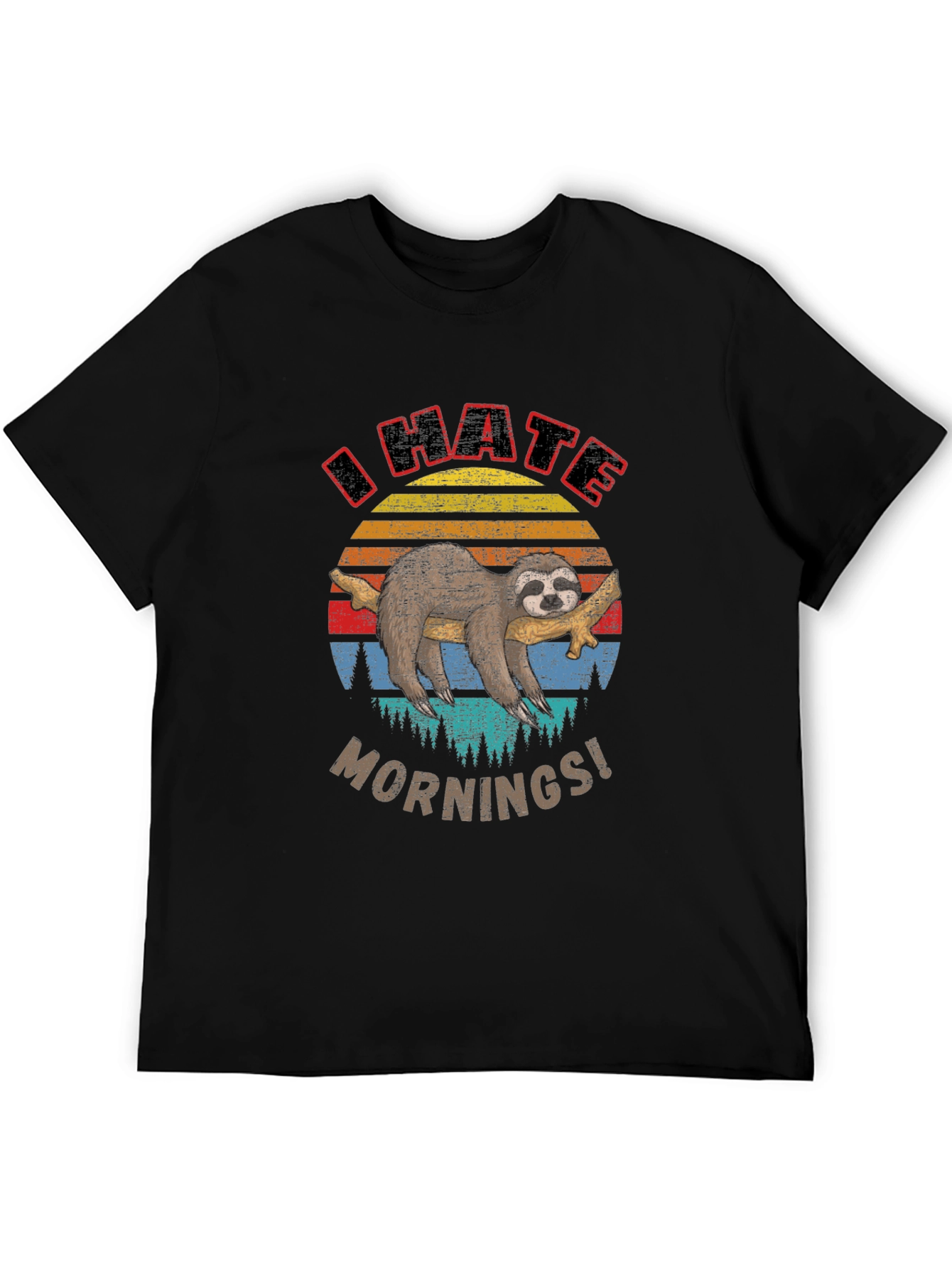 I Hate Mornings Sloth Graphic Tee