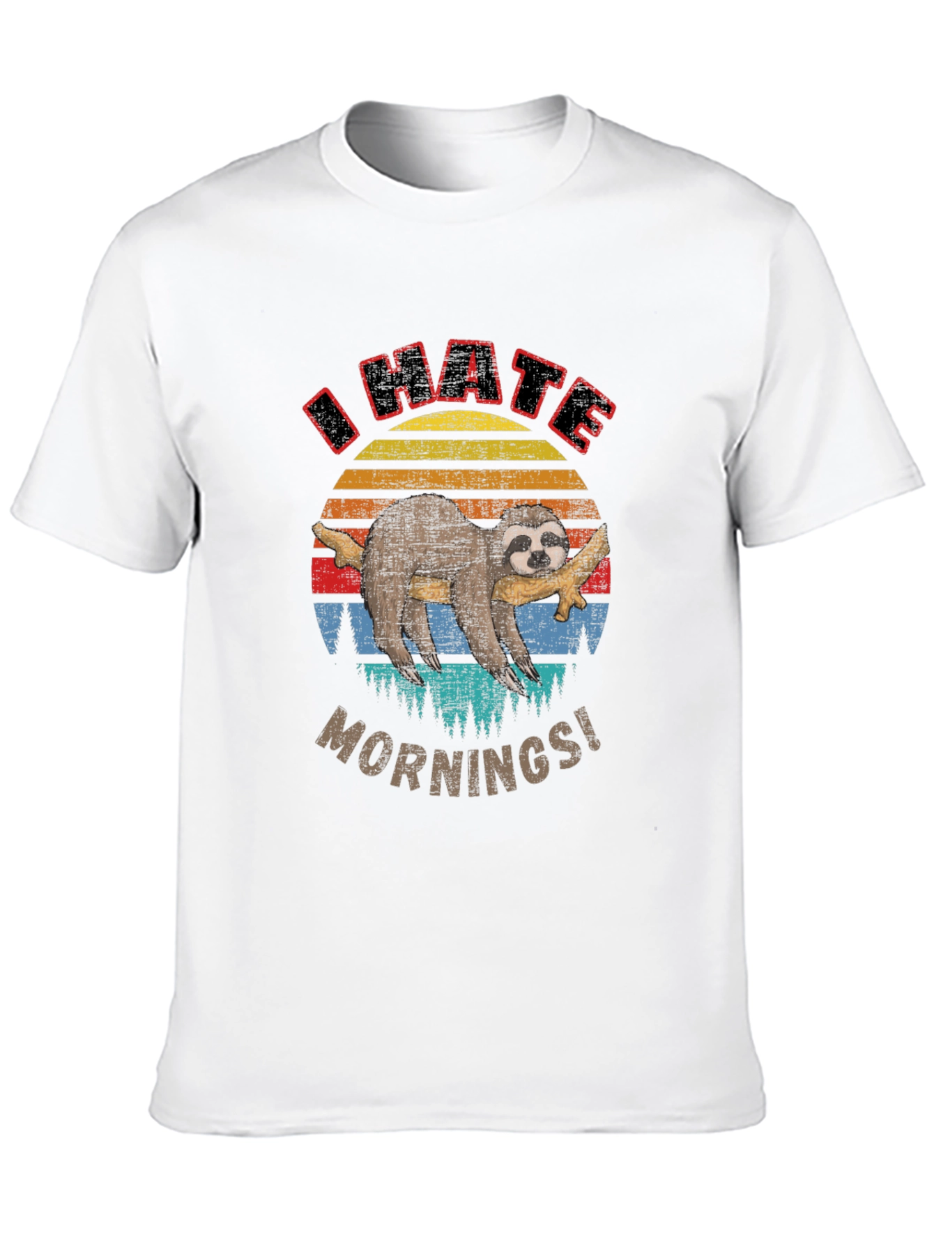 I Hate Mornings Sloth Graphic Tee