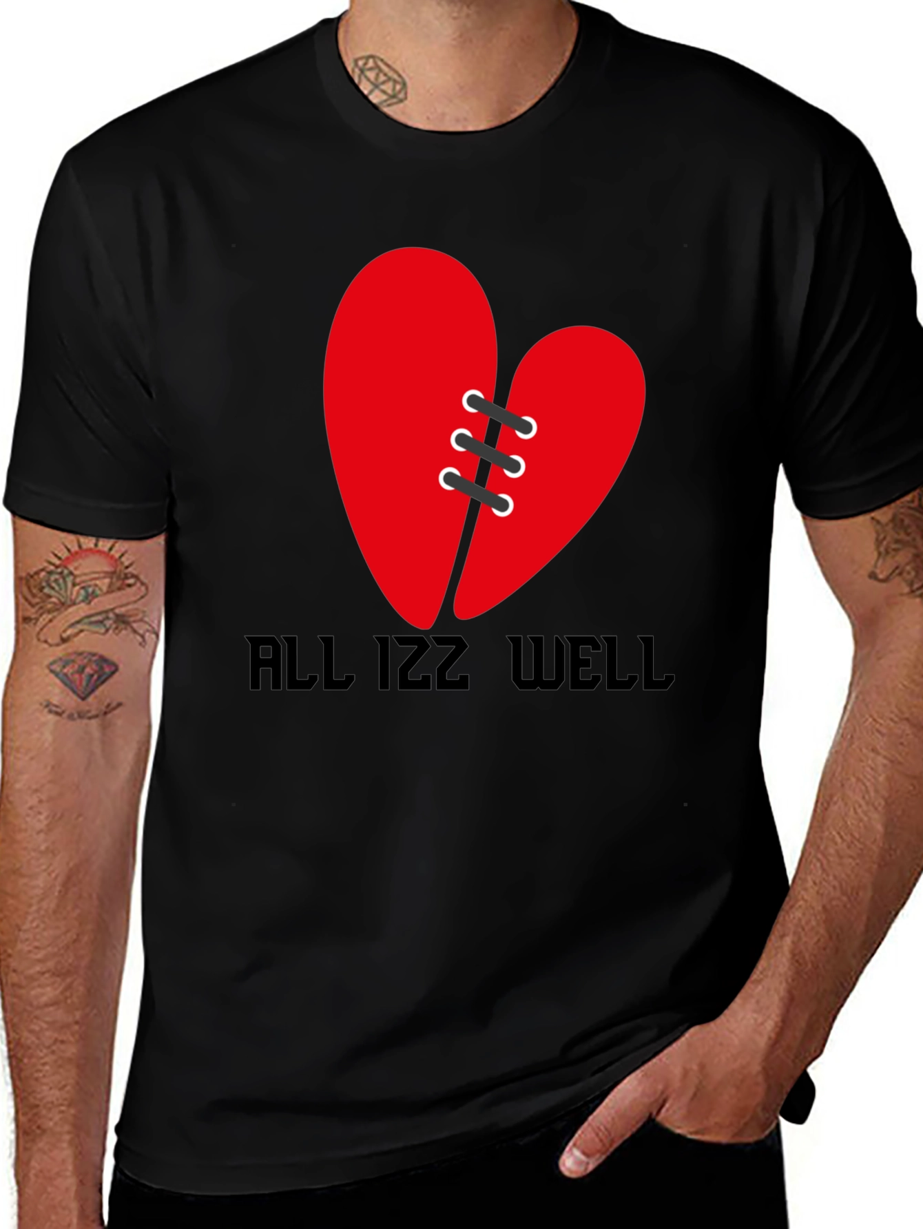 Mended Heart Graphic Tee - All Izz Well Shirt