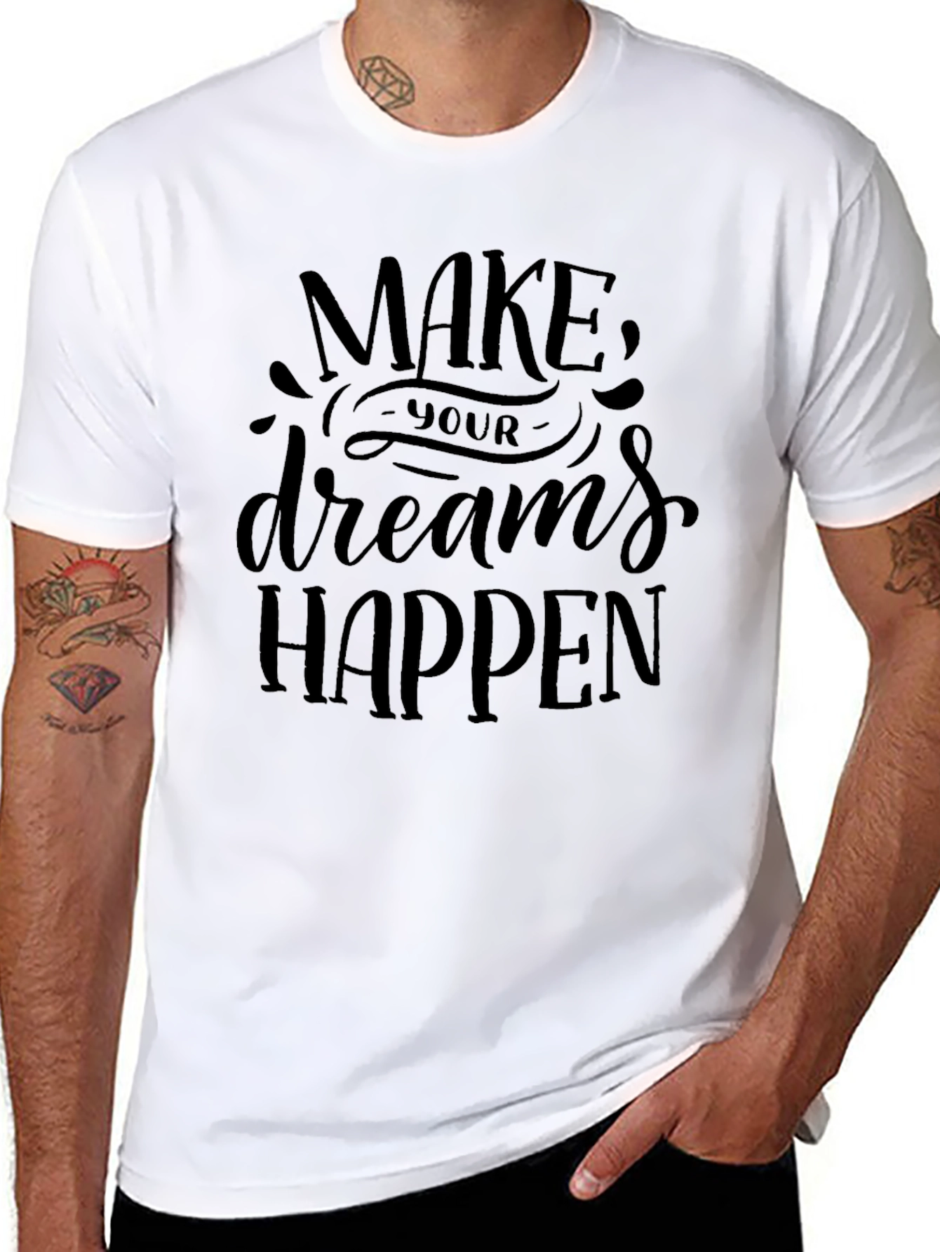 Inspirational Graphic Tee - Make Your Dreams Happen