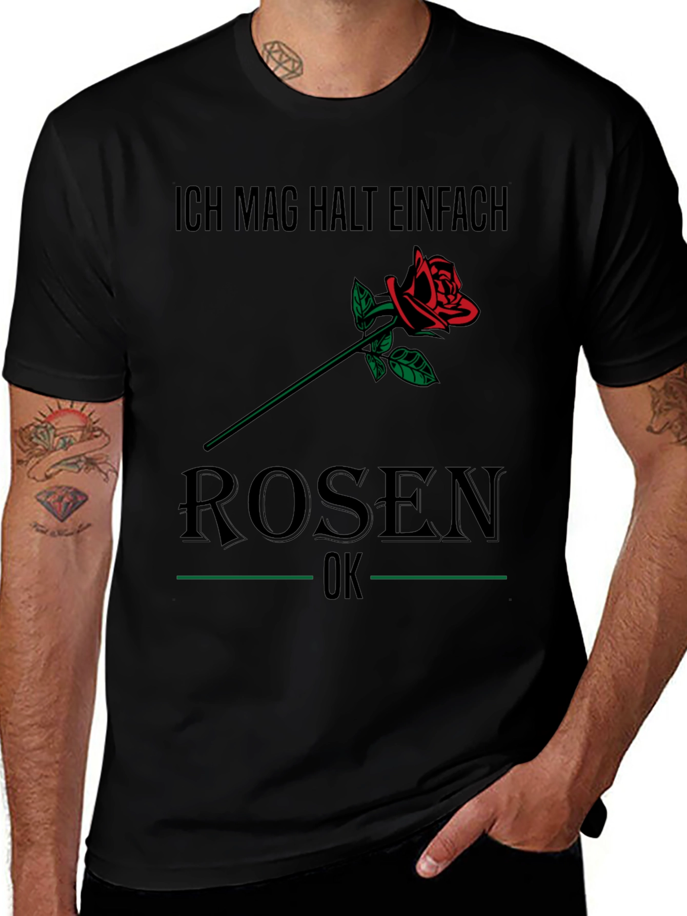 Ich Mag Rosen T-Shirt - Floral Graphic Tee