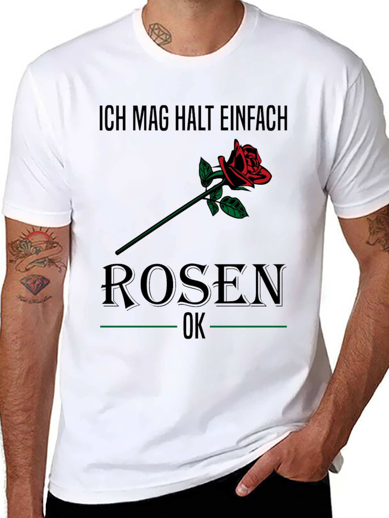 Ich Mag Rosen T-Shirt - Floral Graphic Tee