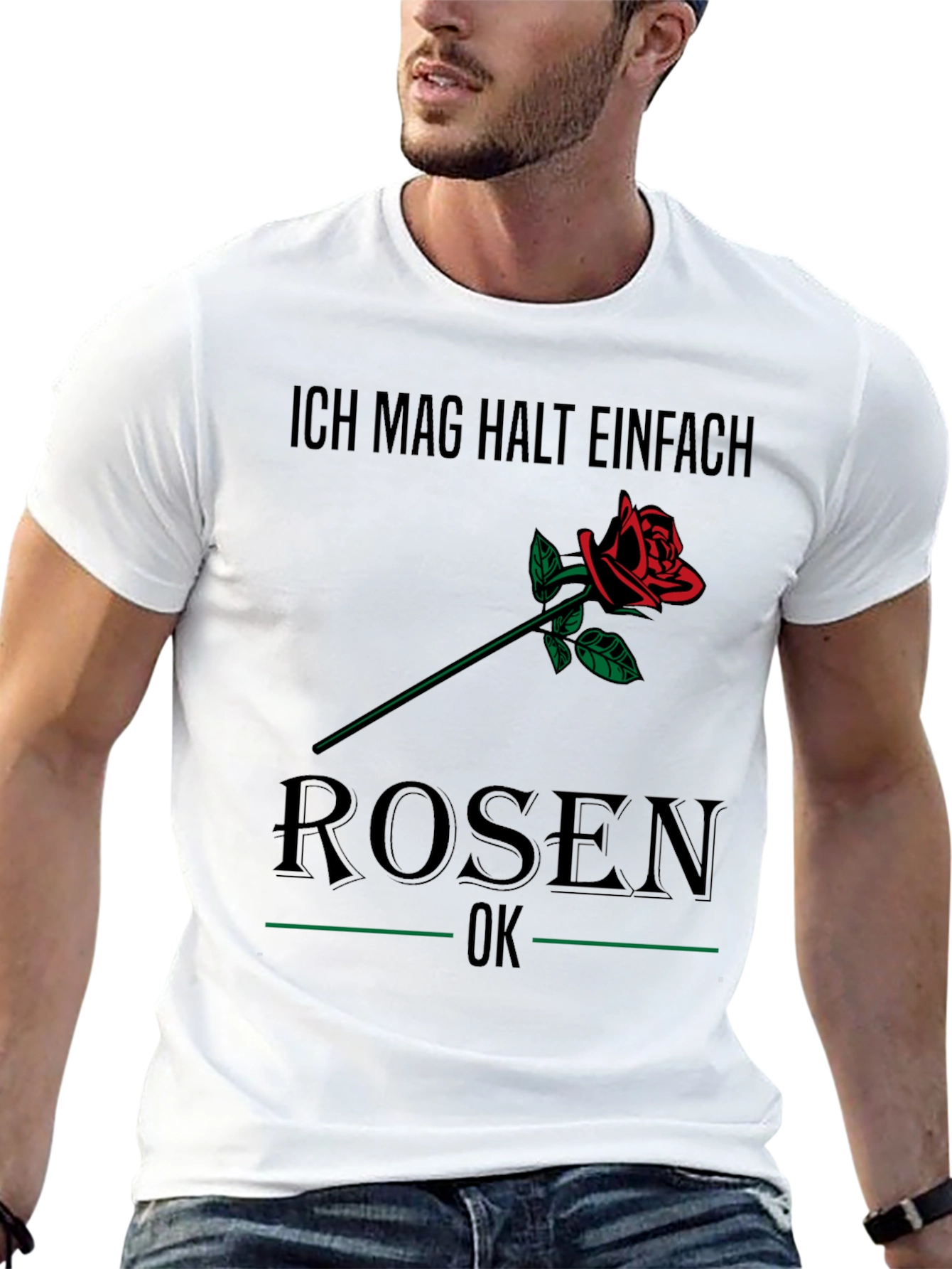 Ich Mag Rosen T-Shirt - Floral Graphic Tee