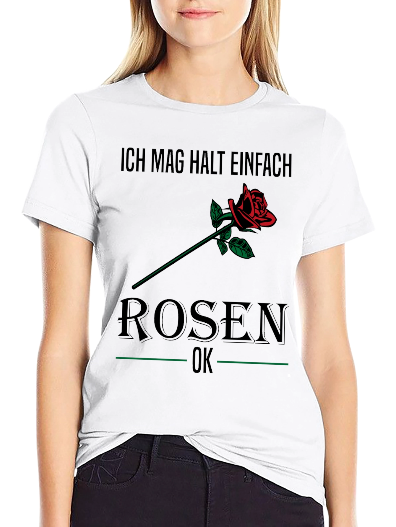 Ich Mag Rosen T-Shirt - Floral Graphic Tee