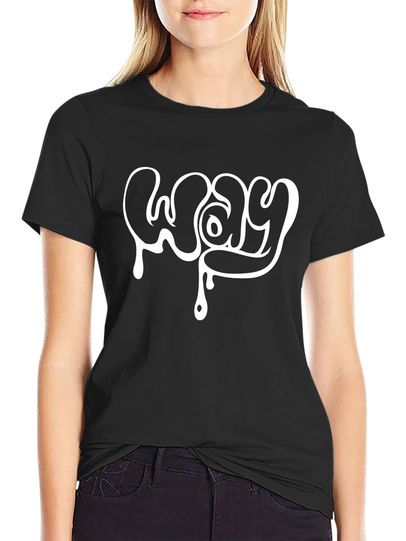 Dripping WAY Graphic Tee - Black Cotton Blend
