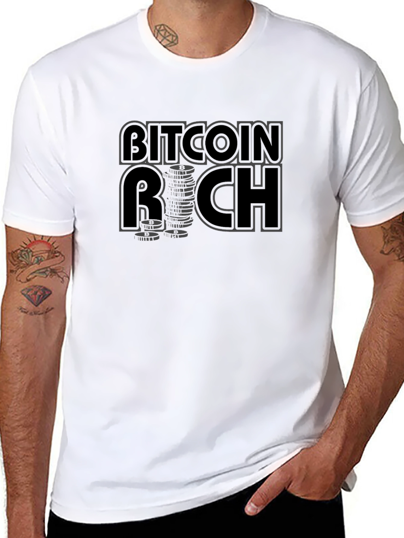 Bitcoin Rich Graphic T-Shirt - Crypto Investor Tee