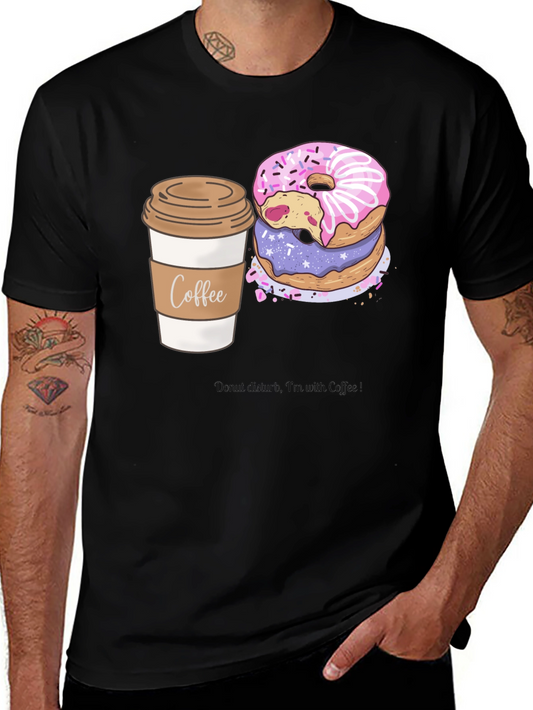Coffee & Donuts Graphic Tee - Unisex Black T-Shirt