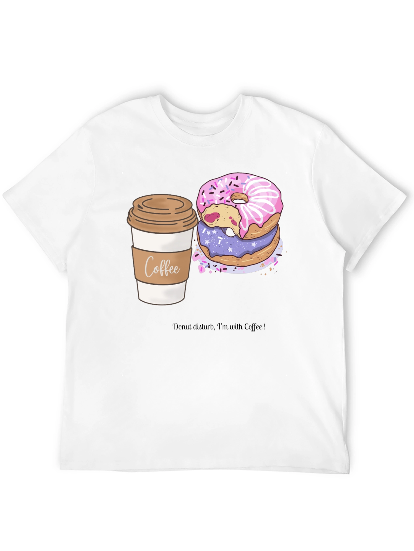 Coffee & Donuts Graphic Tee - Unisex Black T-Shirt
