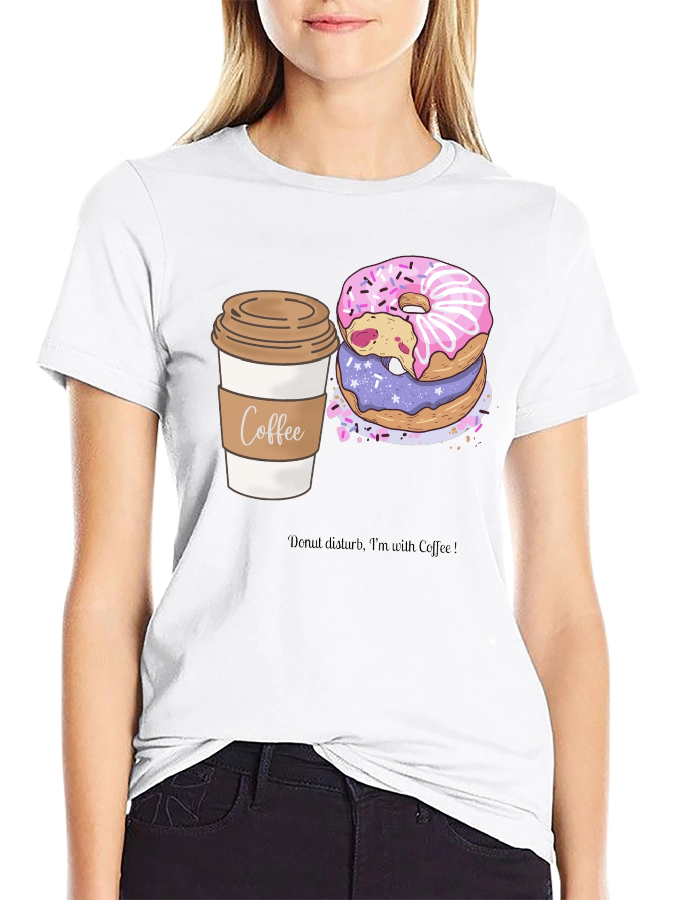 Coffee & Donuts Graphic Tee - Unisex Black T-Shirt