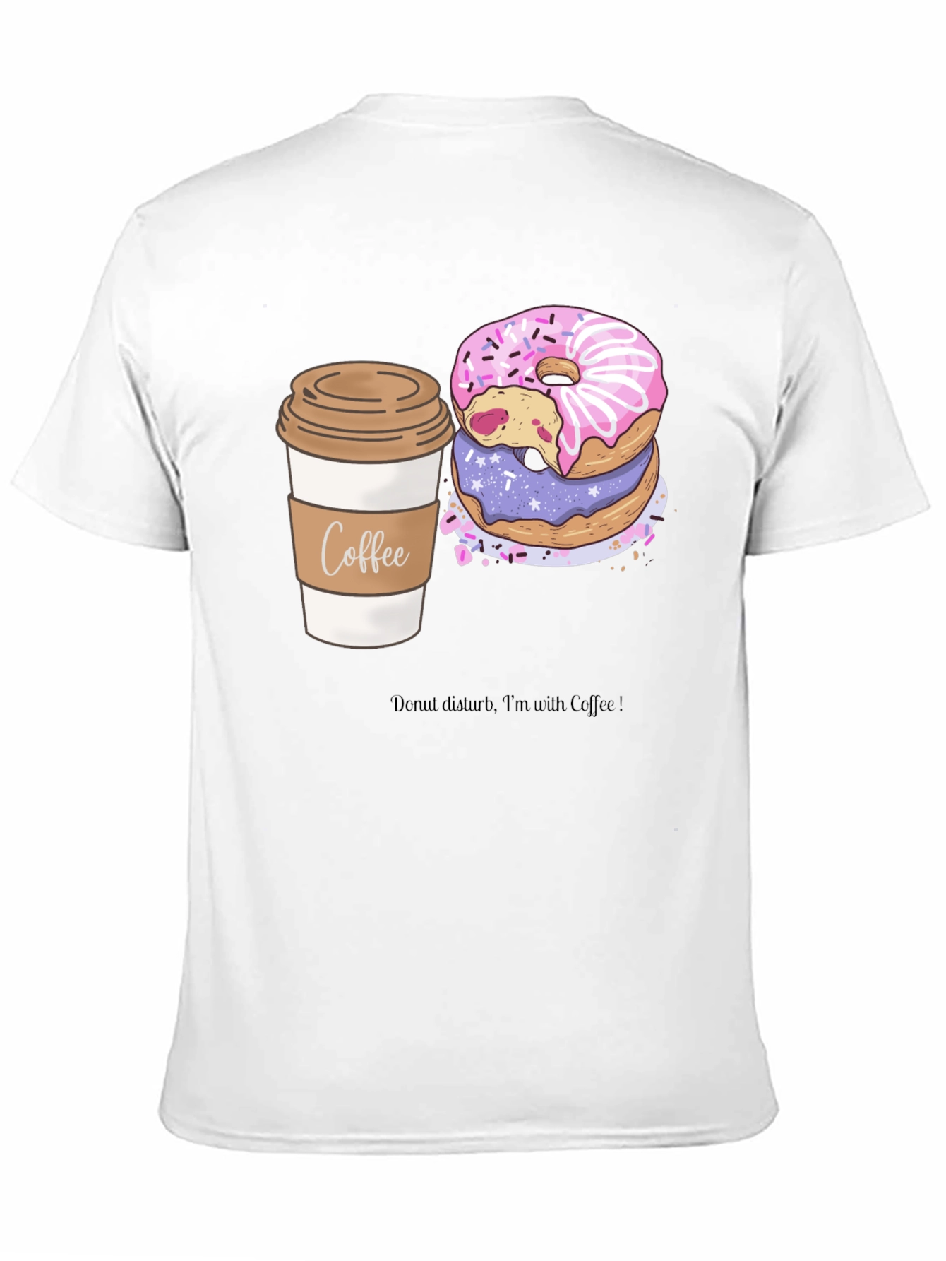 Coffee & Donuts Graphic Tee - Unisex Black T-Shirt