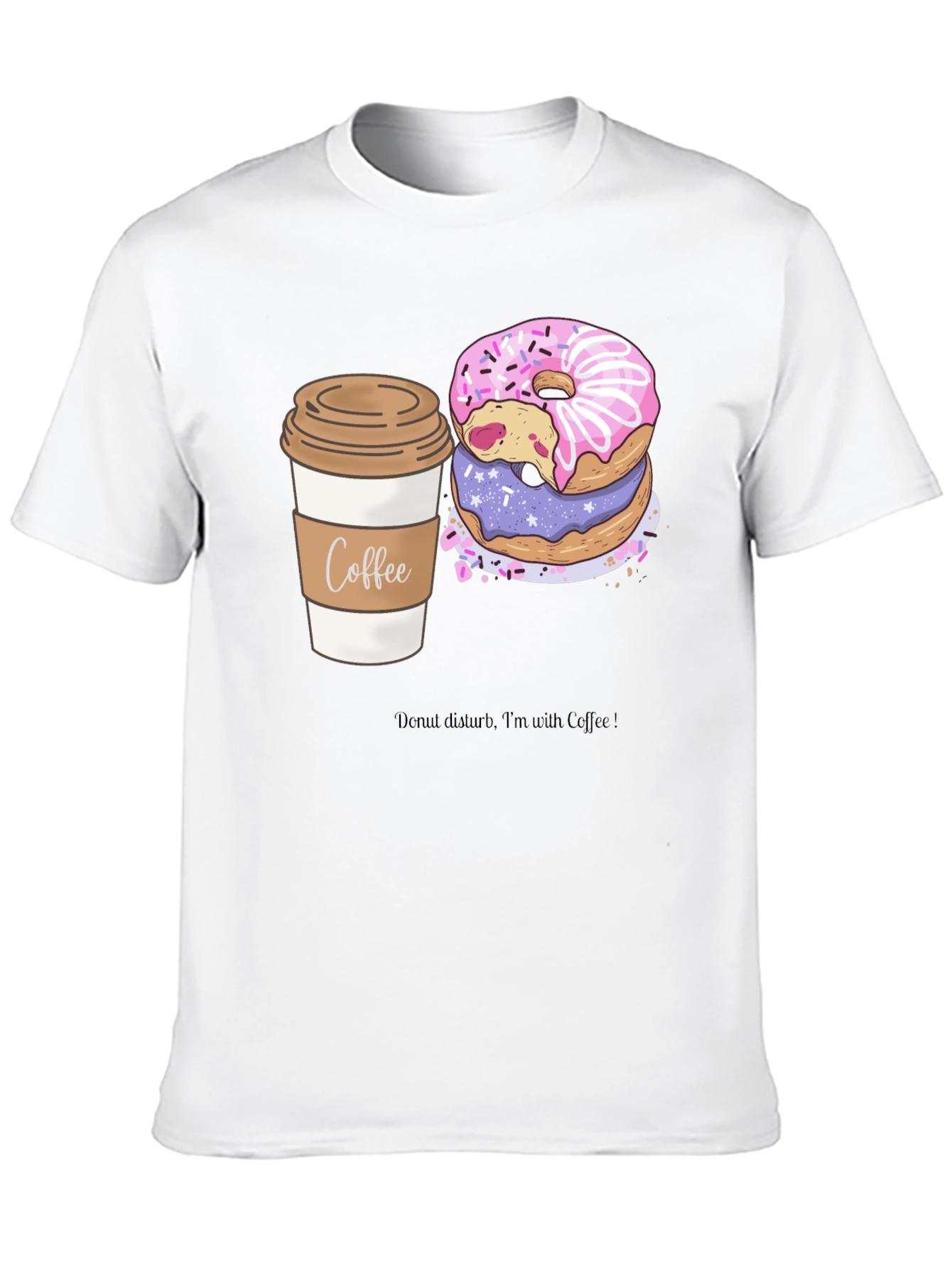 Coffee & Donuts Graphic Tee - Unisex Black T-Shirt