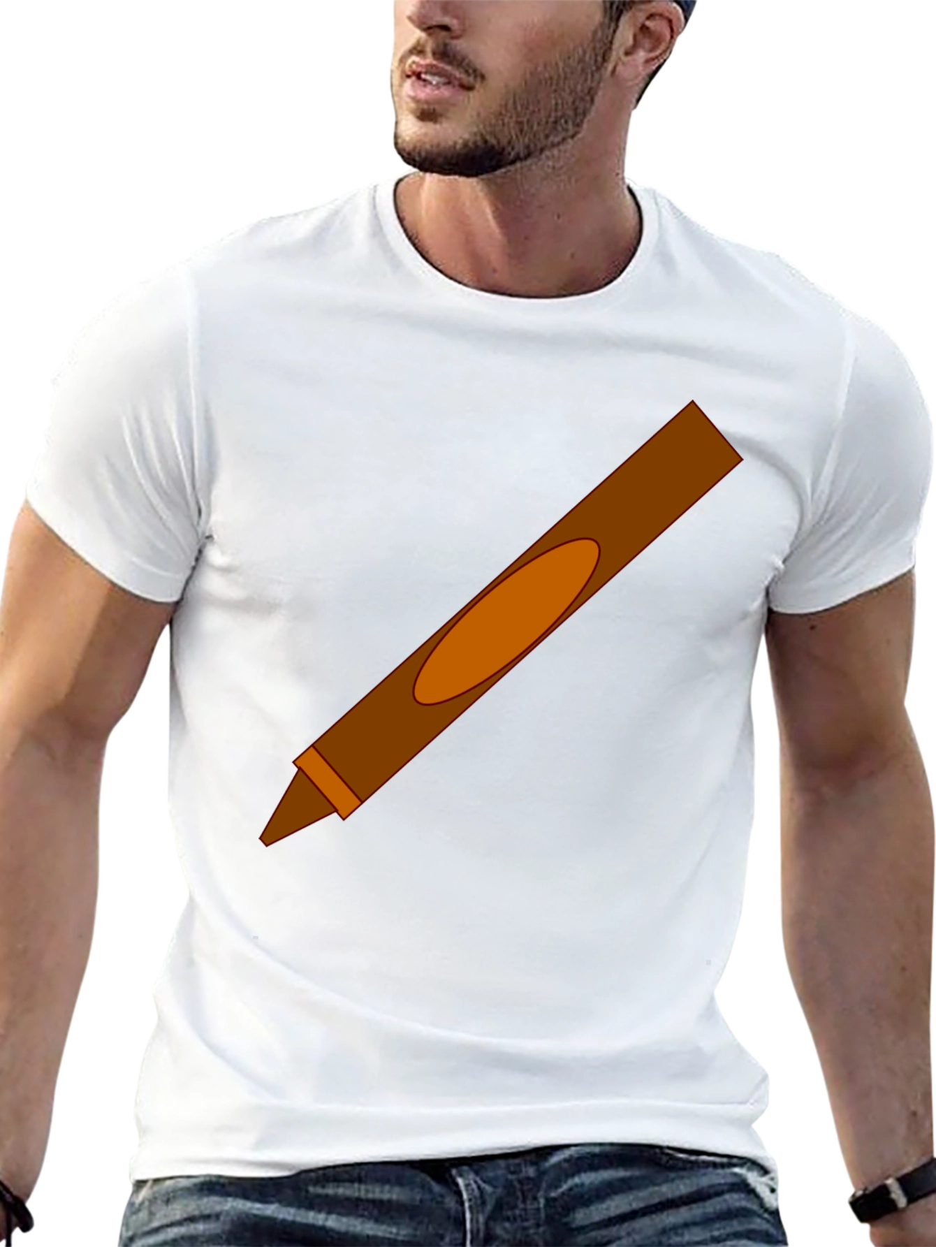 Brown Crayon Graphic Tee