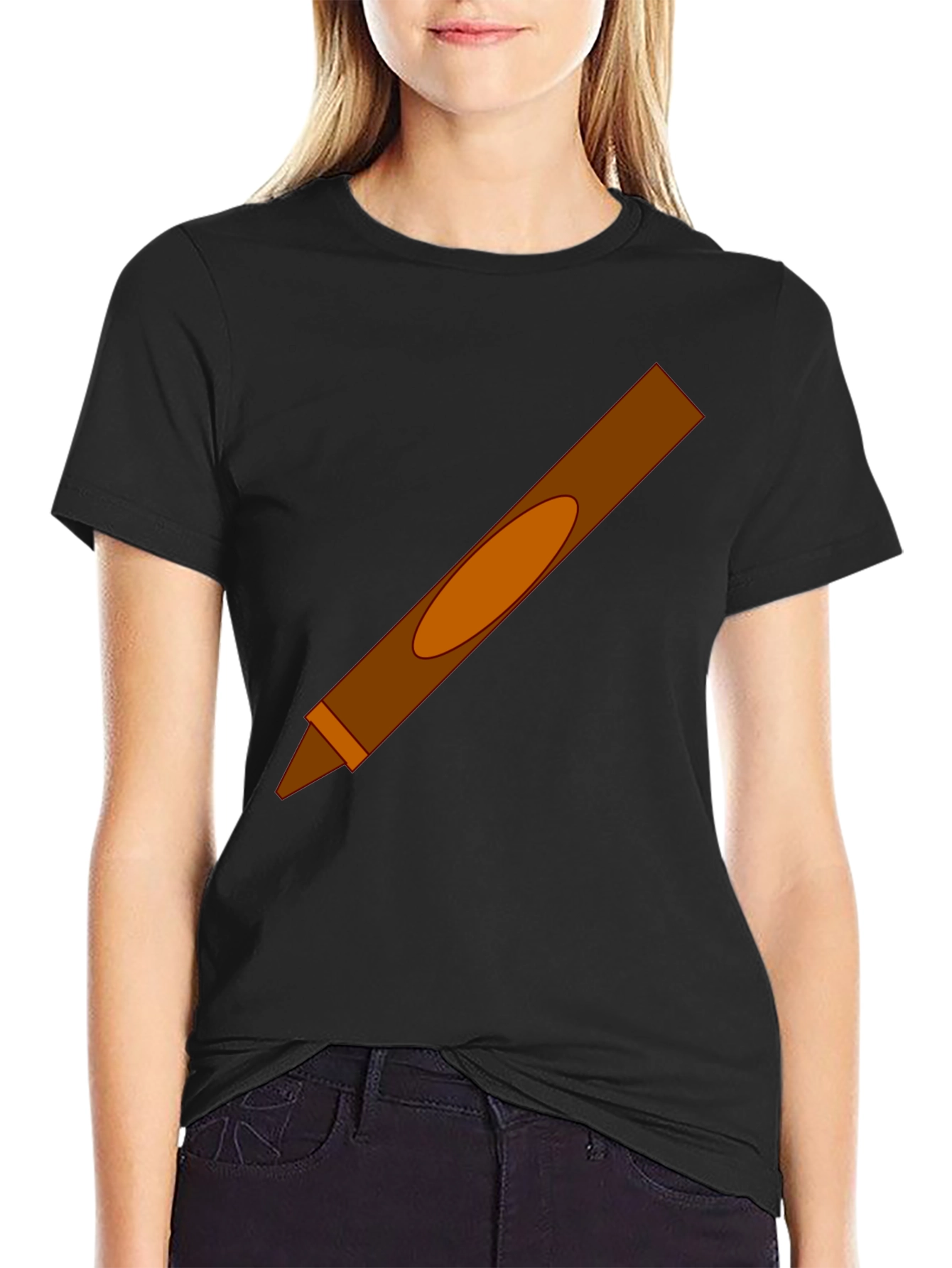 Brown Crayon Graphic Tee