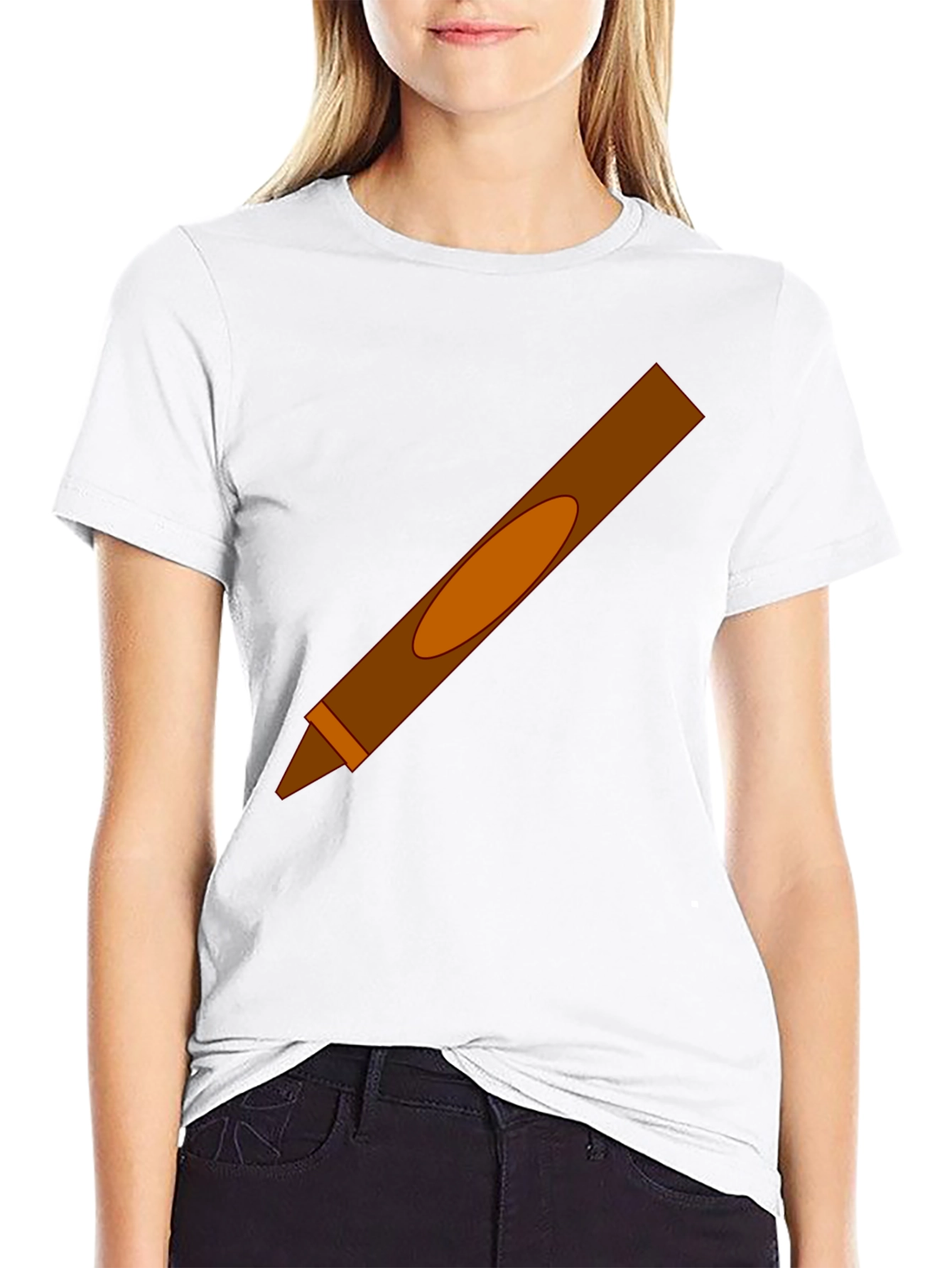 Brown Crayon Graphic Tee