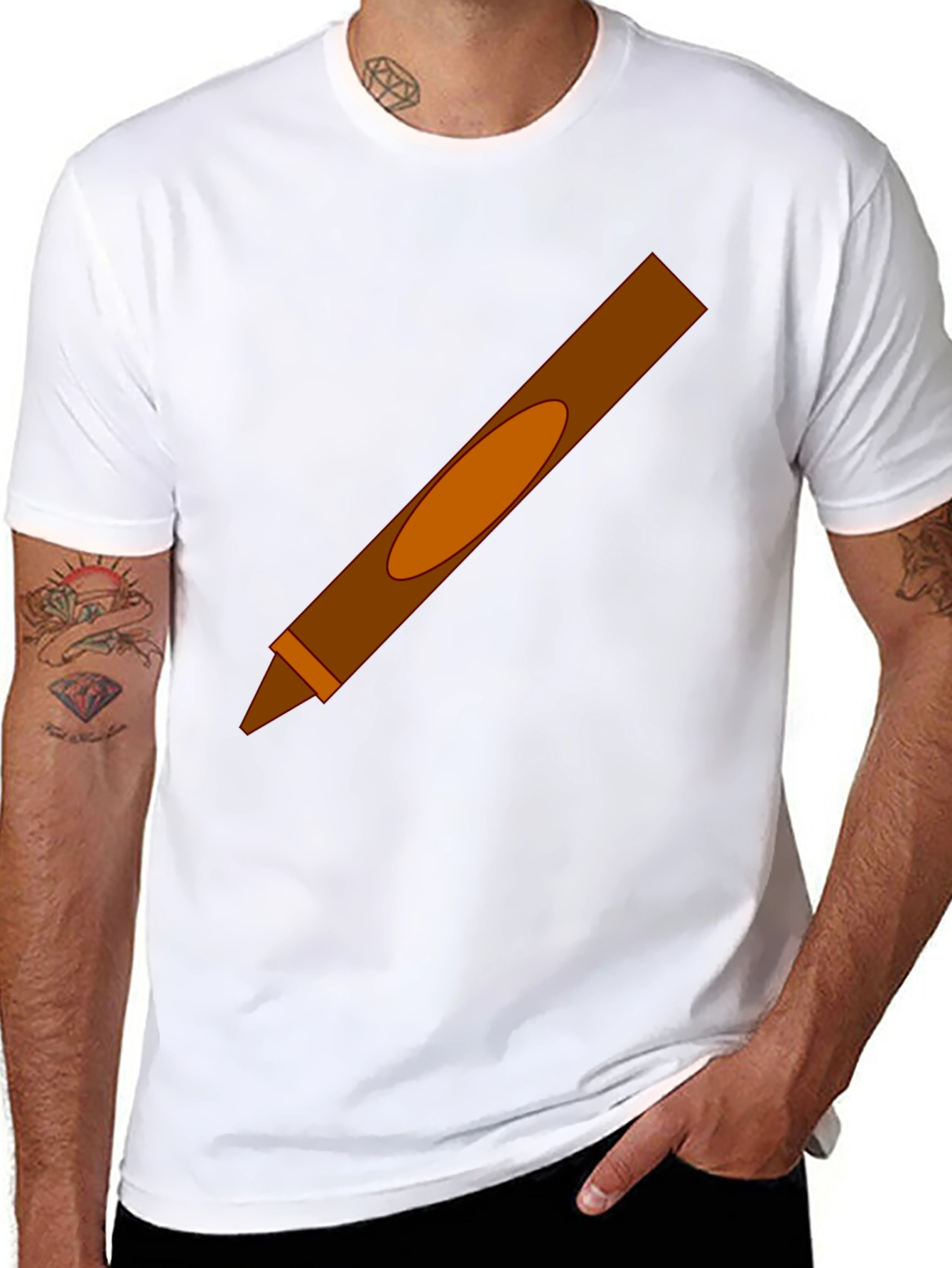 Brown Crayon Graphic Tee
