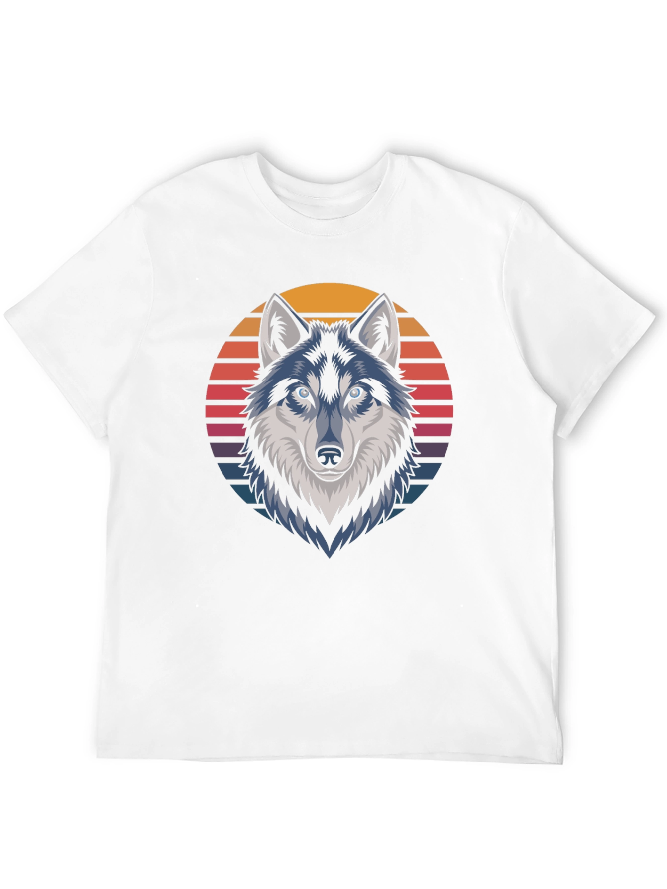 Retro Wolf Graphic Tee - Stylish Black T-Shirt