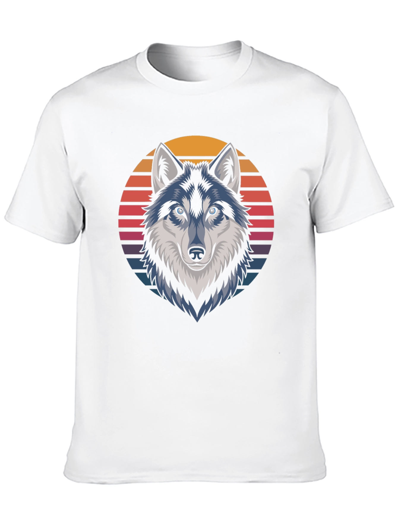 Retro Wolf Graphic Tee - Stylish Black T-Shirt