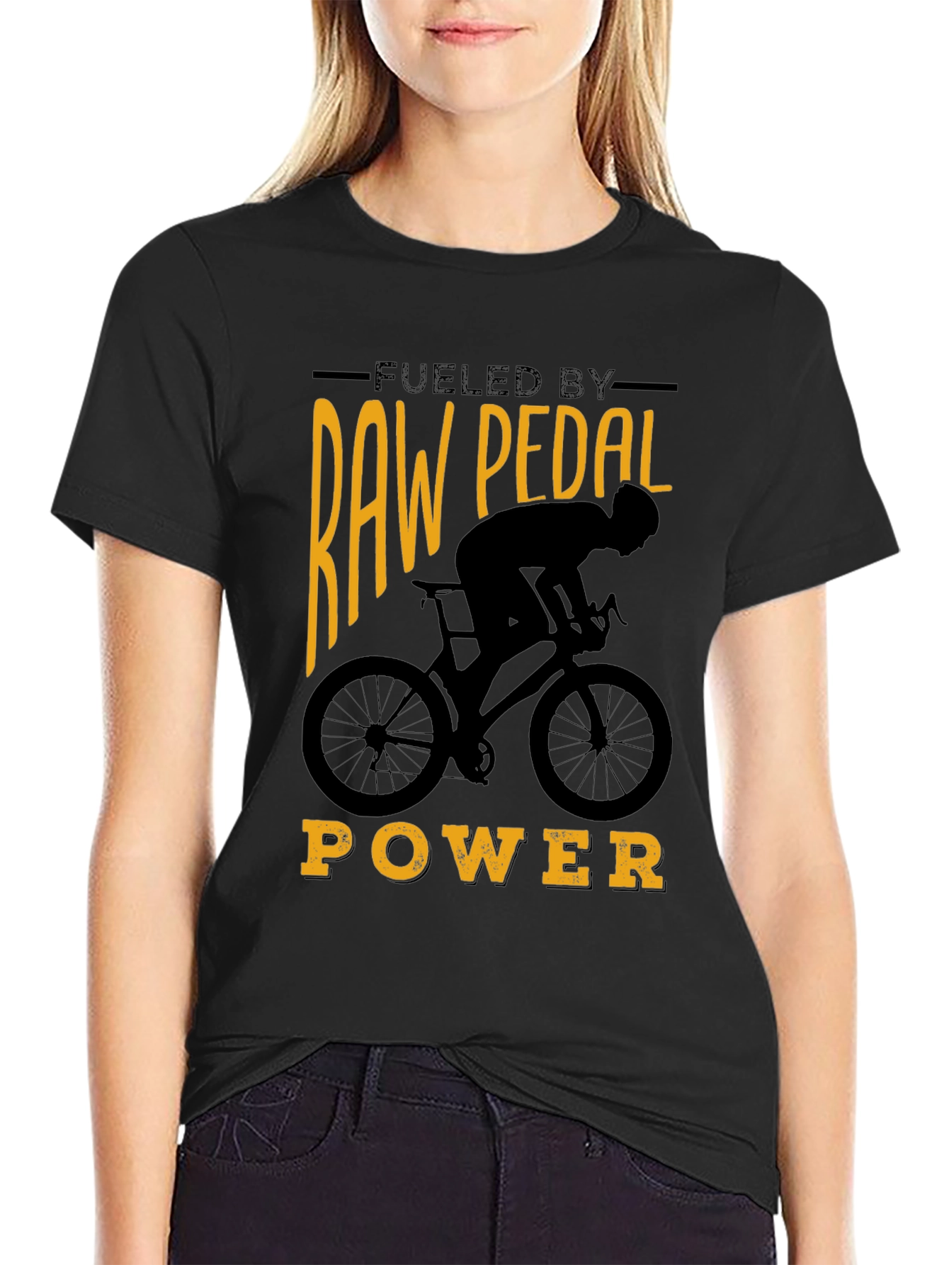 Raw Pedal Power Cycling T-Shirt - Black