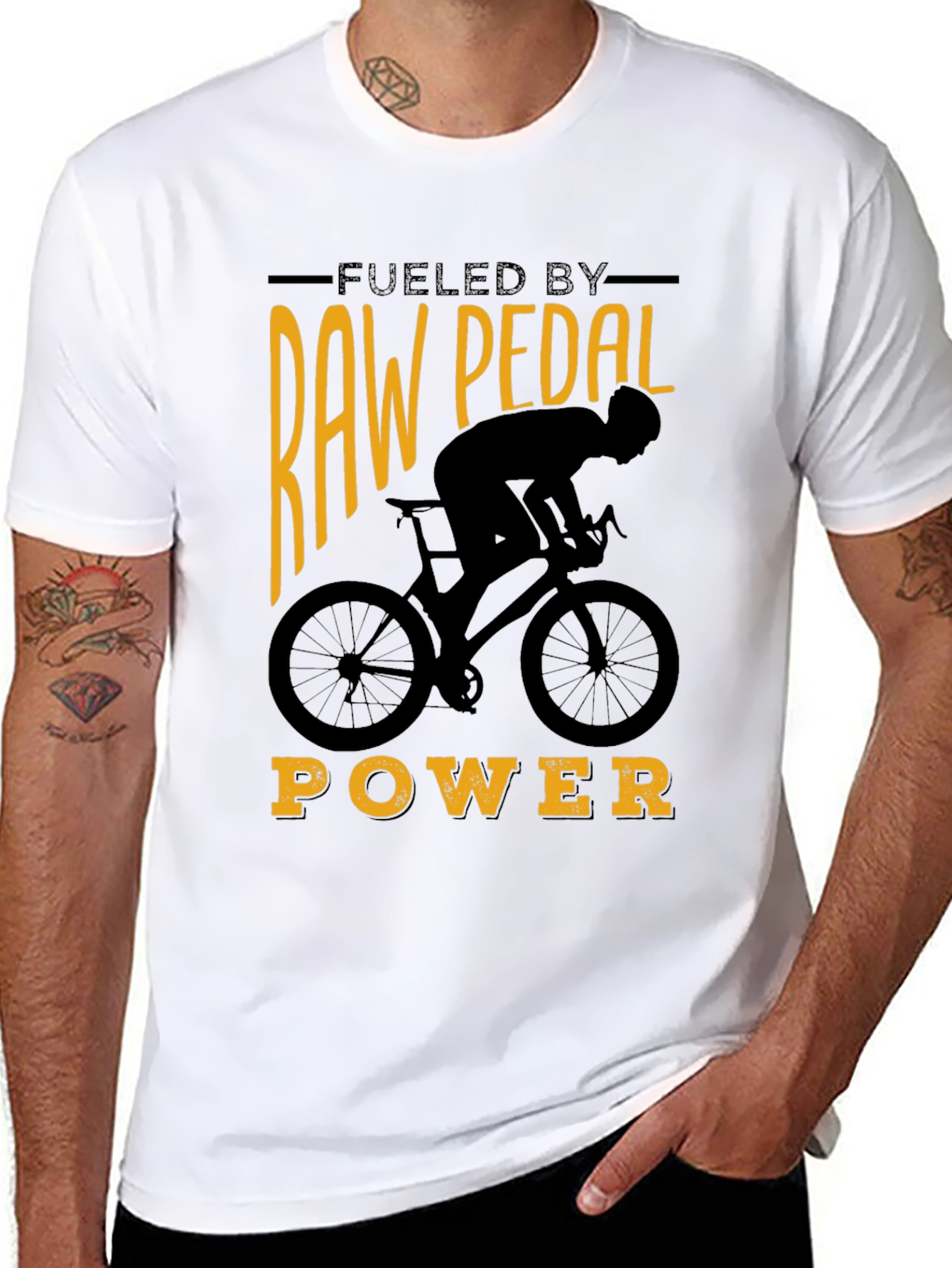 Raw Pedal Power Cycling T-Shirt - Black