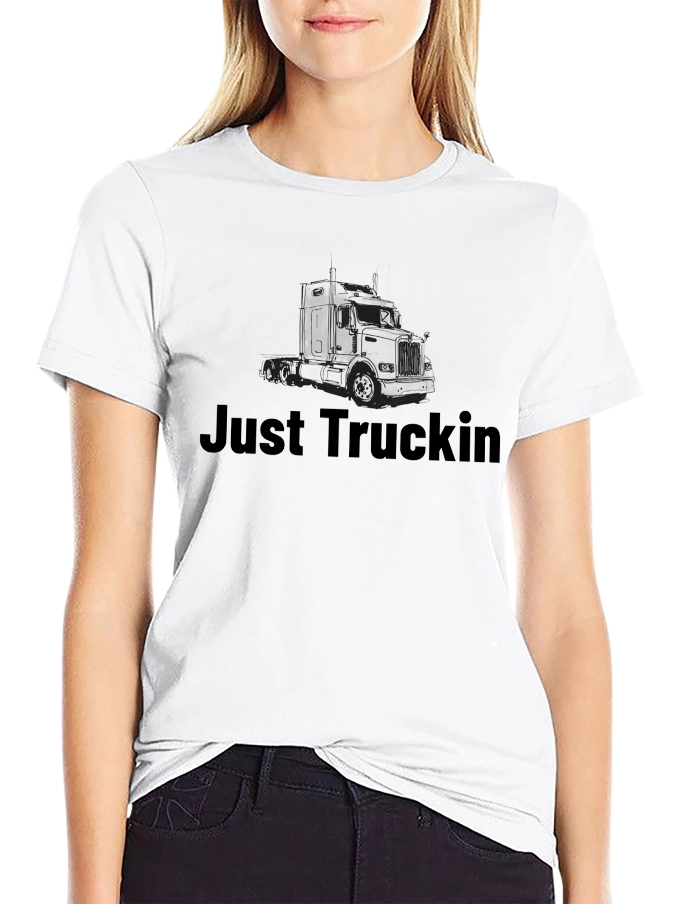 Just Truckin Black T-Shirt