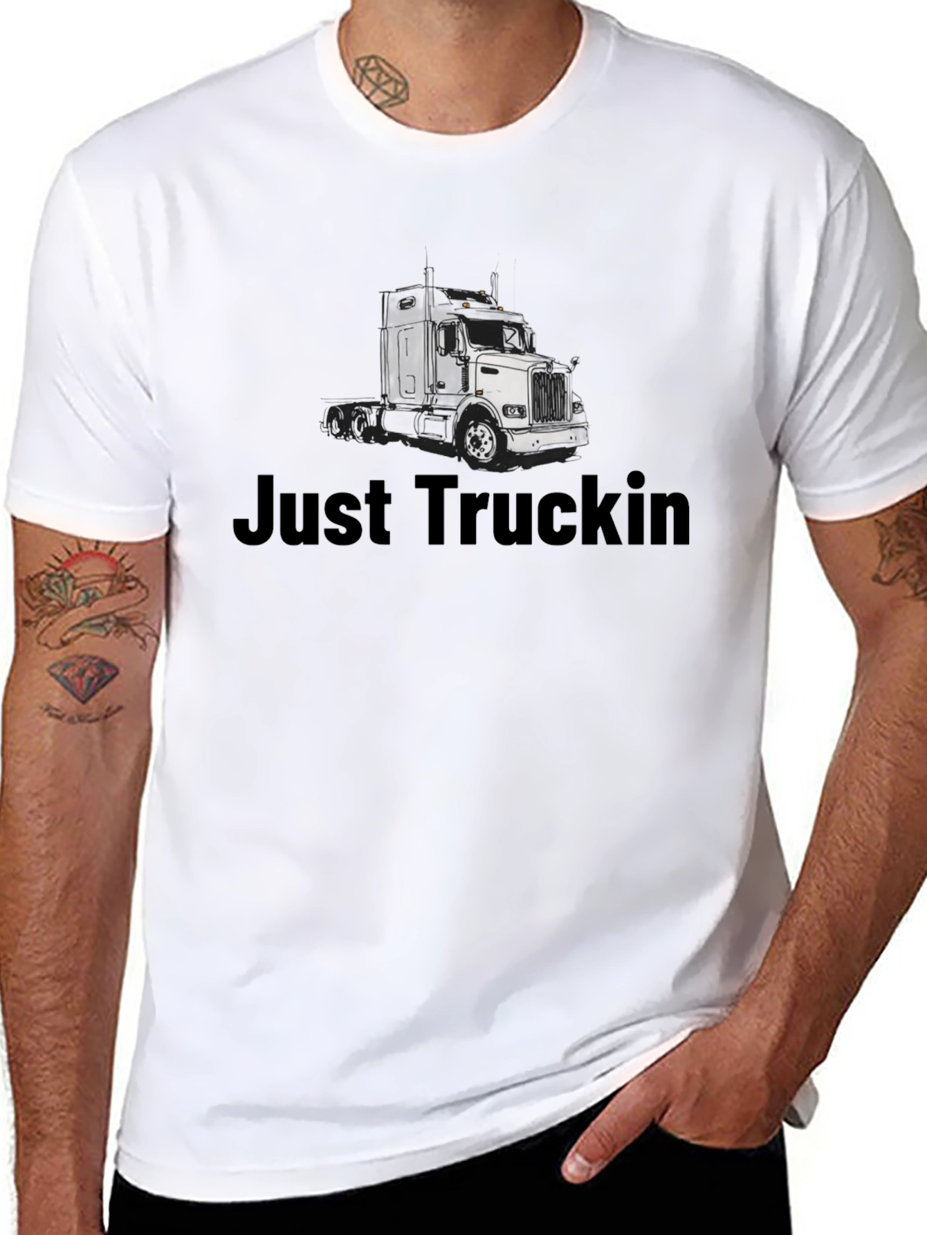 Just Truckin Black T-Shirt