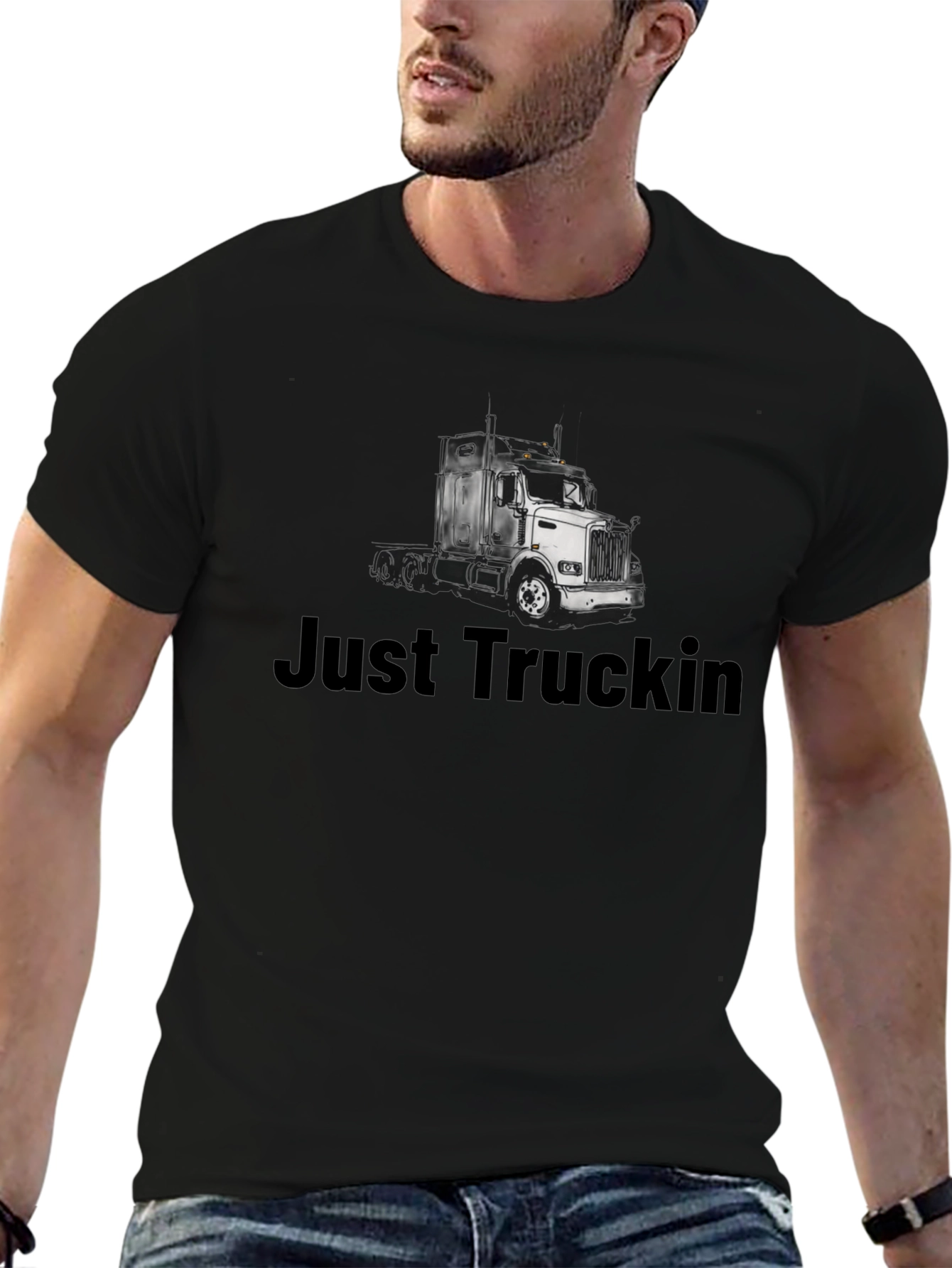 Just Truckin Black T-Shirt