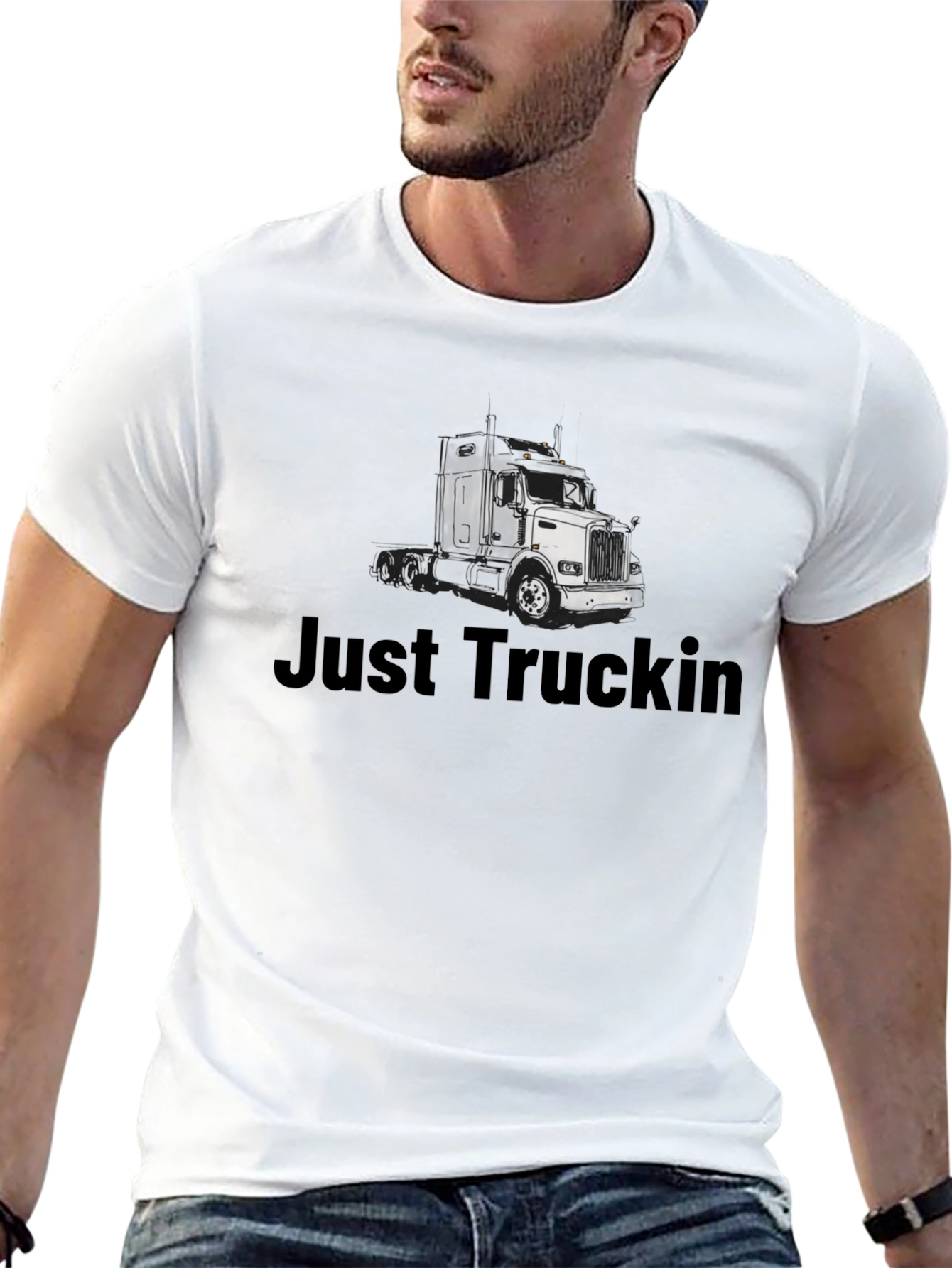 Just Truckin Black T-Shirt