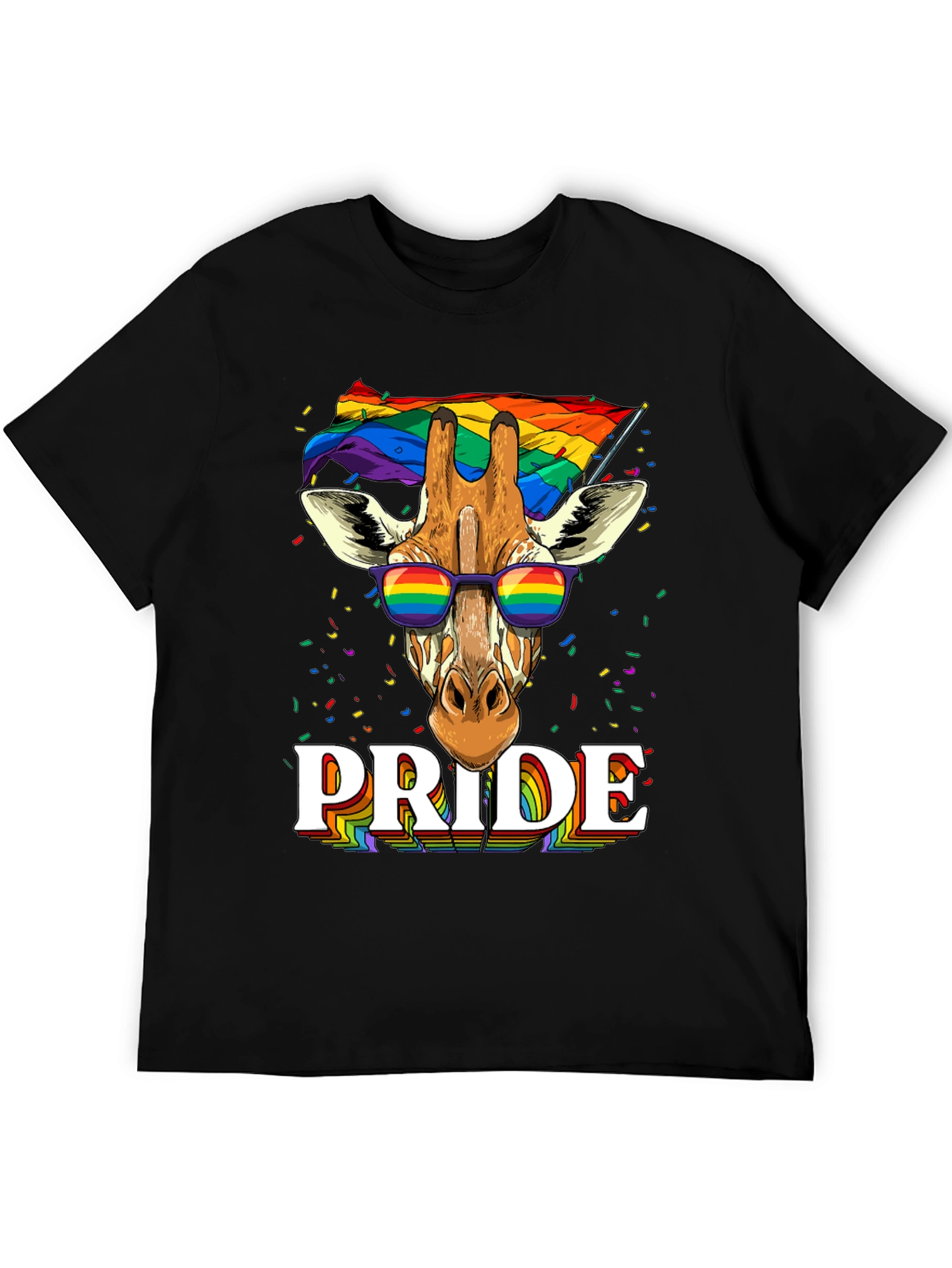 Pride Giraffe Graphic Tee - LGBT Rainbow T-Shirt