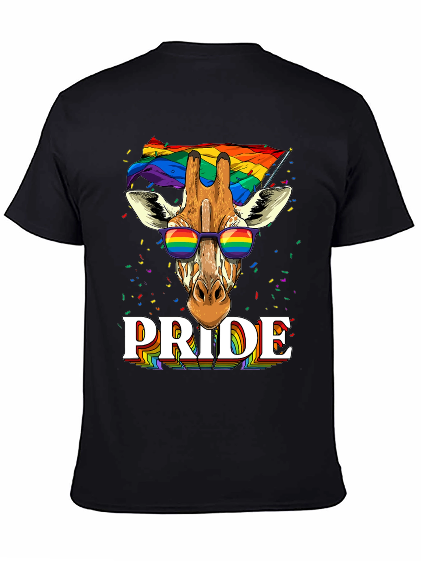 Pride Giraffe Graphic Tee - LGBT Rainbow T-Shirt