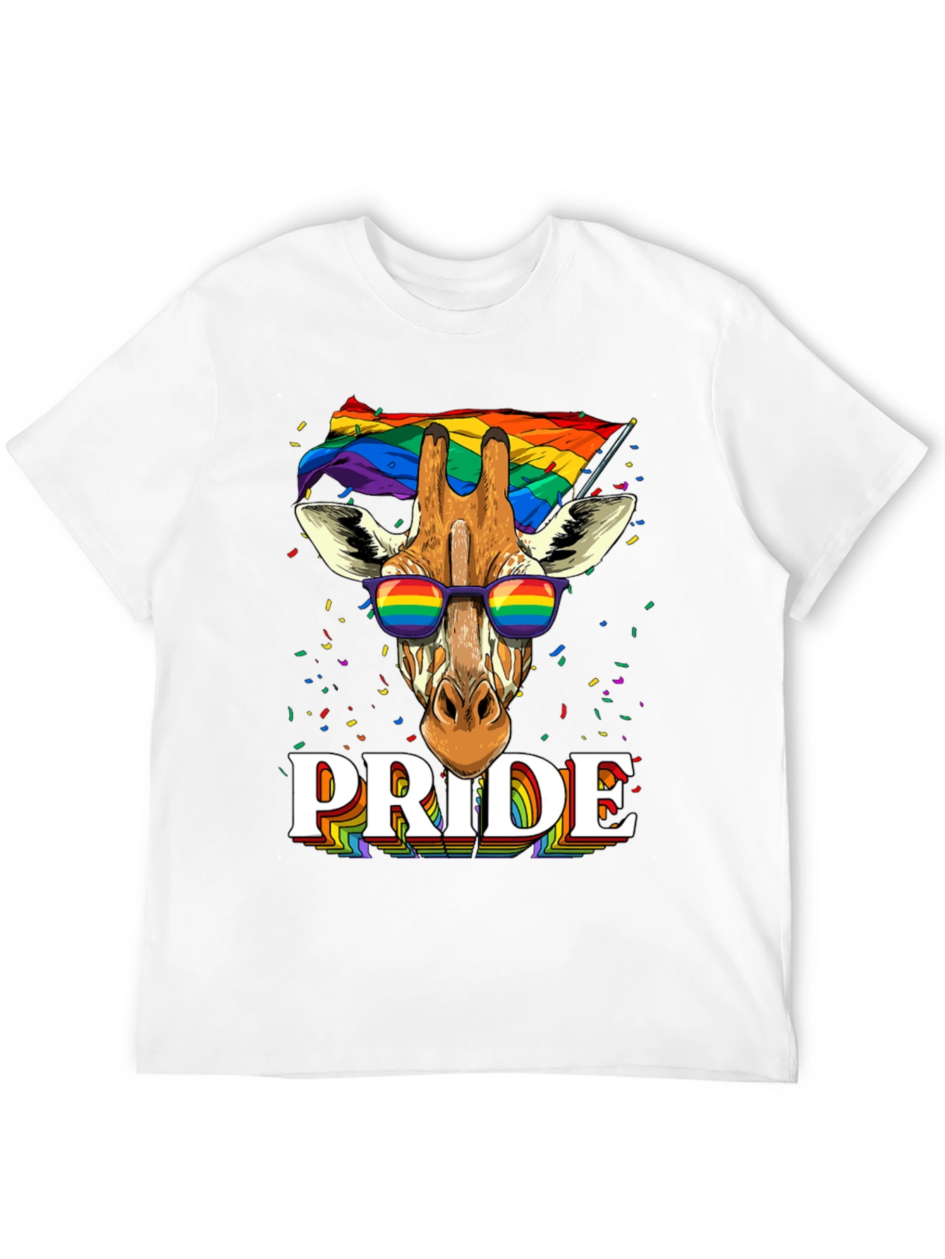 Pride Giraffe Graphic Tee - LGBT Rainbow T-Shirt