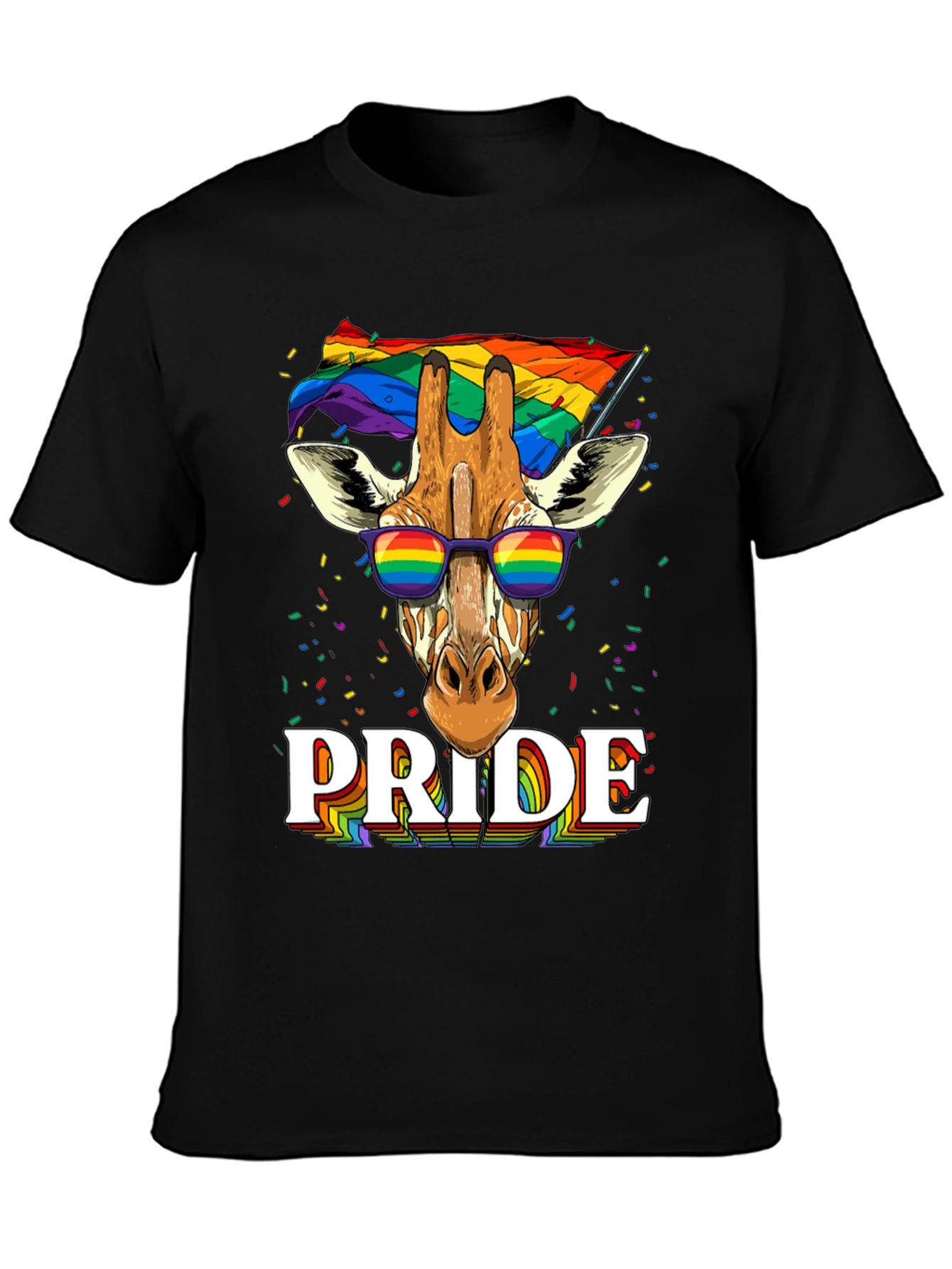 Pride Giraffe Graphic Tee - LGBT Rainbow T-Shirt