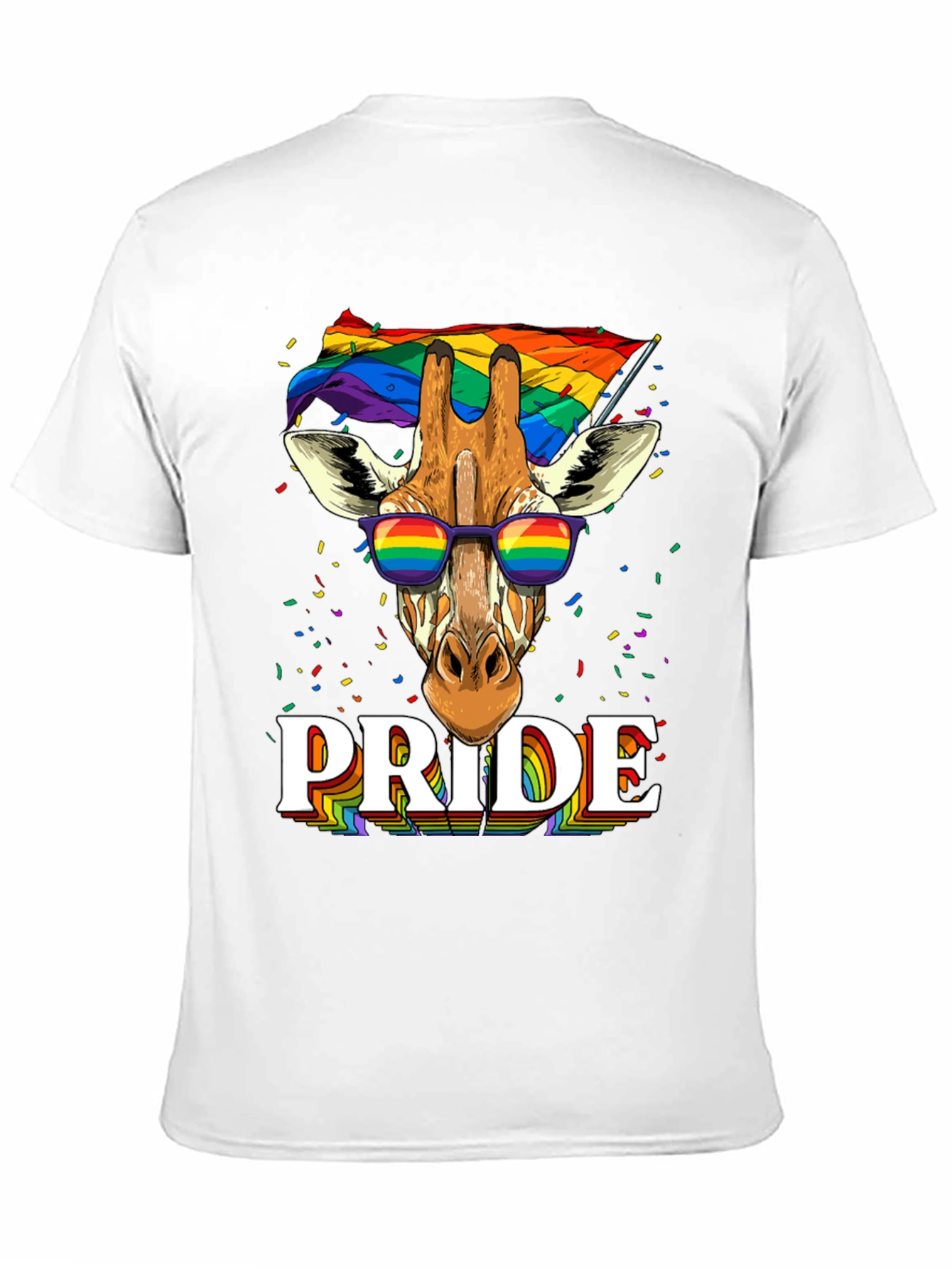 Pride Giraffe Graphic Tee - LGBT Rainbow T-Shirt