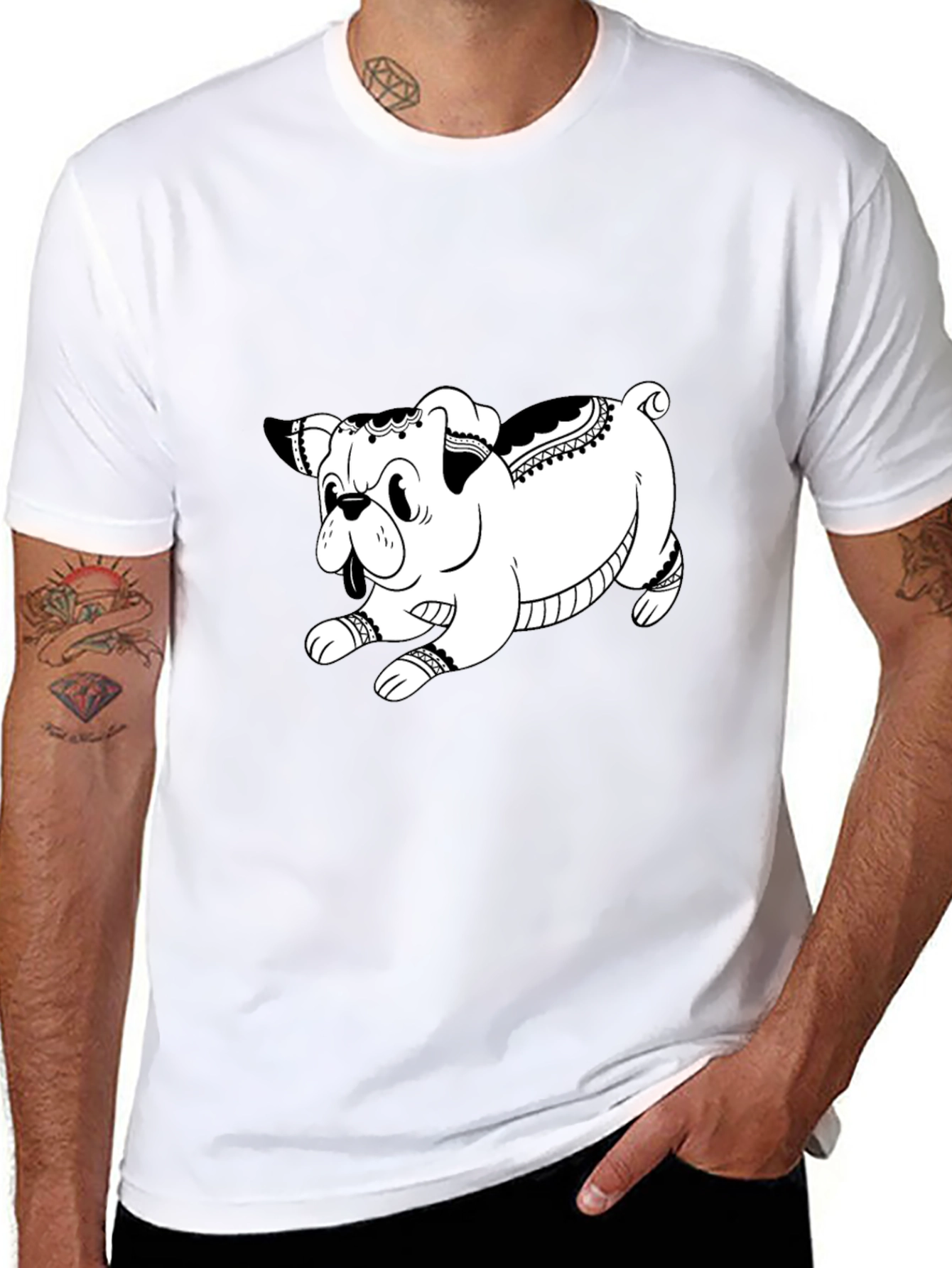 Cool Black Dog Graphic Tee