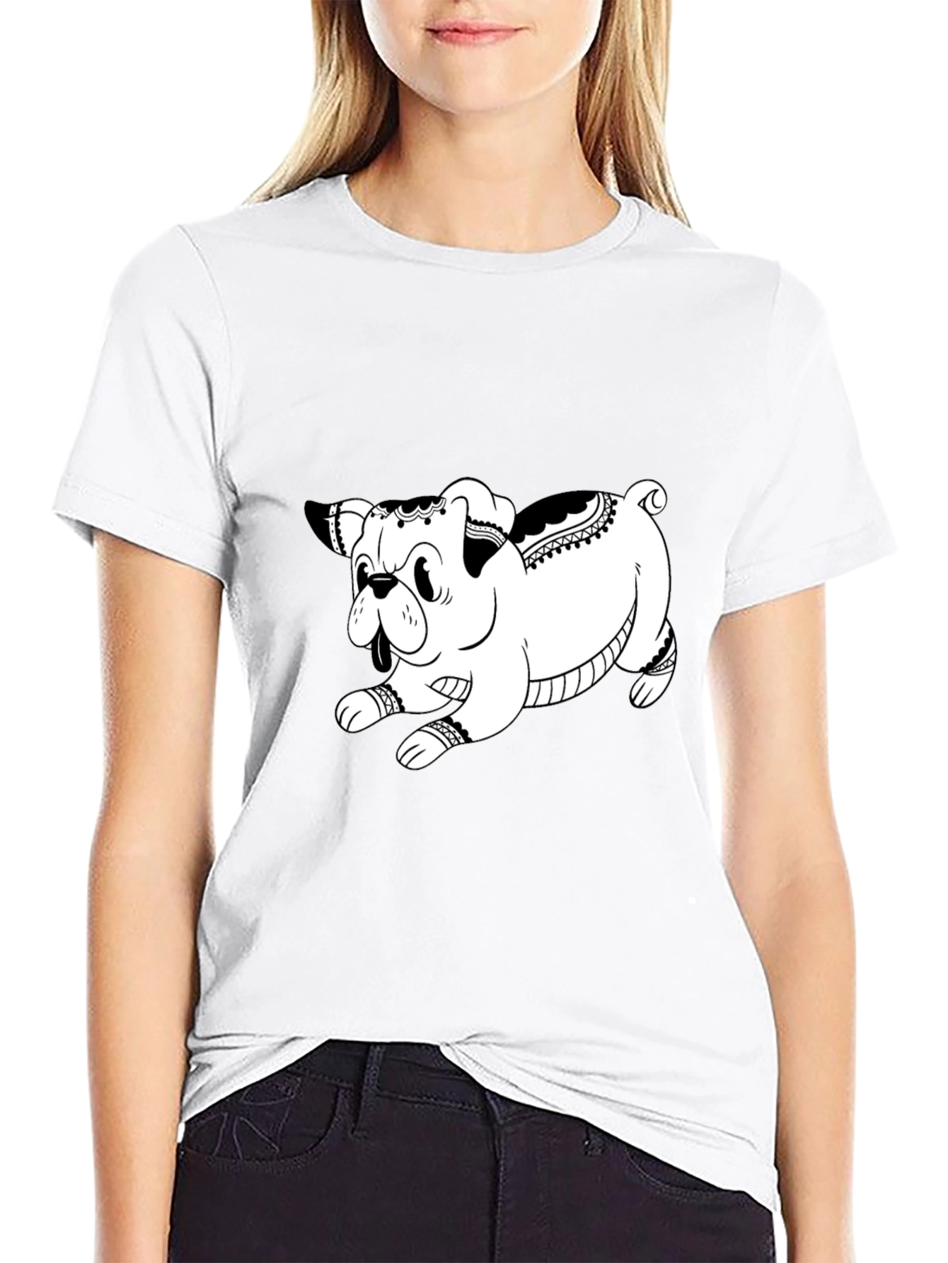 Cool Black Dog Graphic Tee