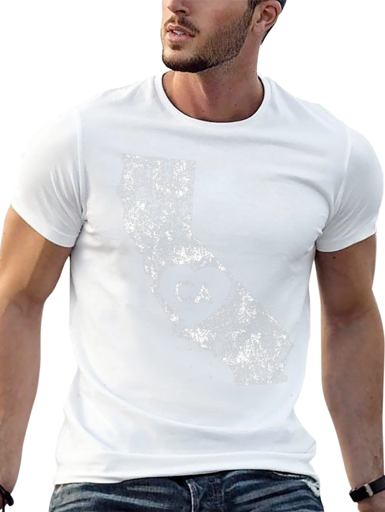California State Distressed Graphic T-Shirt